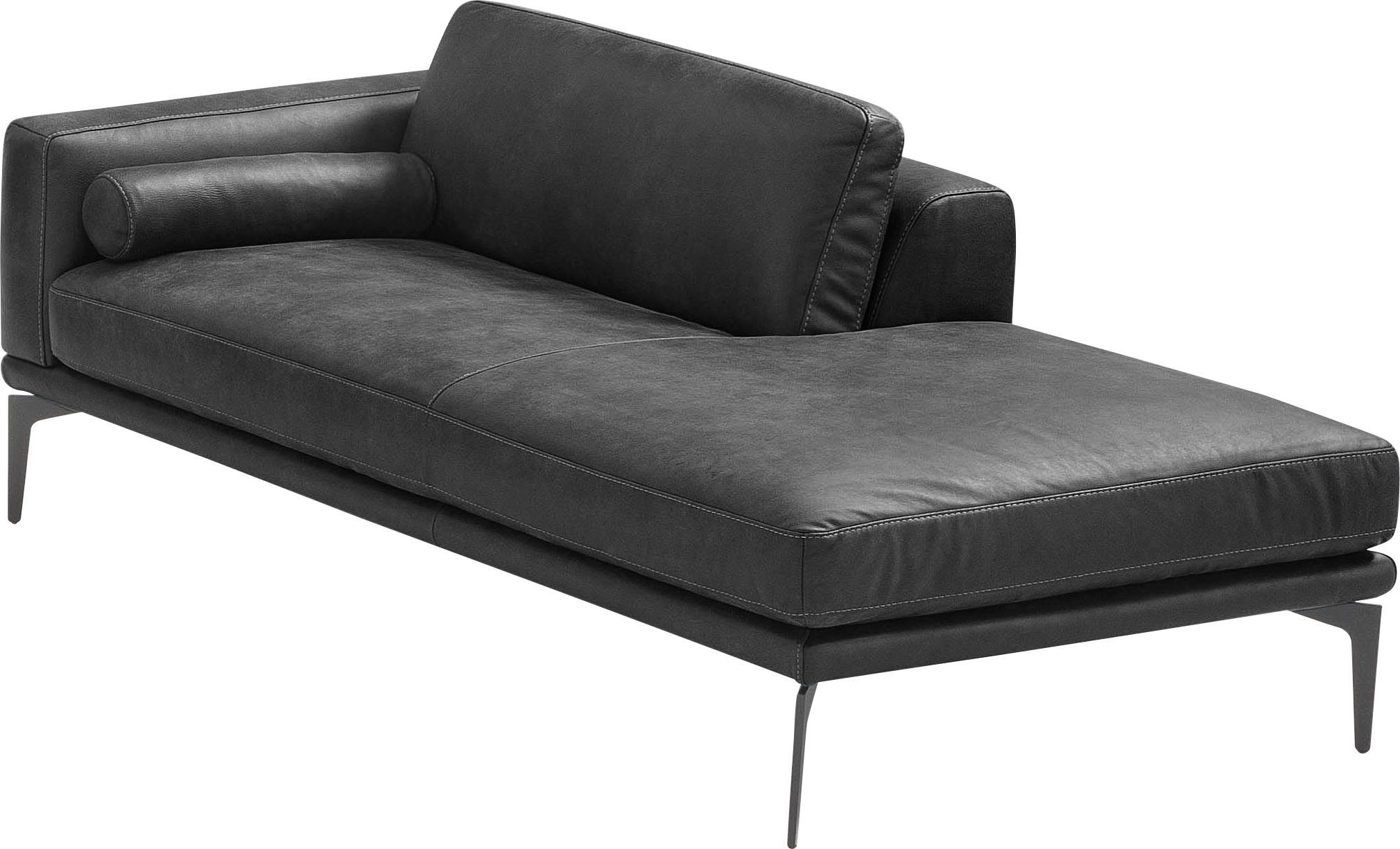 Egoitaliano Ottomane Masu, Design trifft super Sitzkomfort, mit toller Detailverarbeitung, Rückenkissen und Armteilrolle für mehr Komfort, mit Metallfüßen