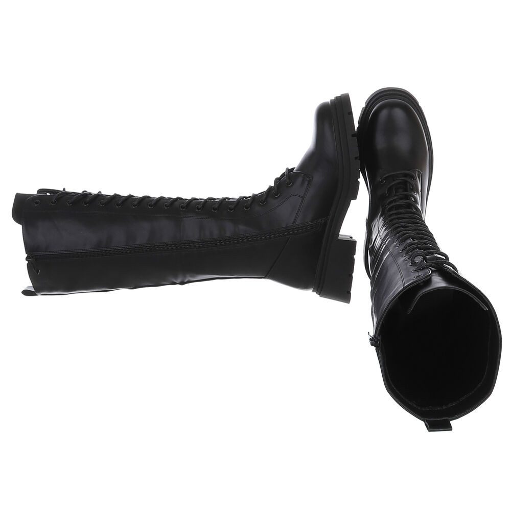 Ital-Design Langer Schnürstiefel für Damen – Komfortabel und stilvoll Plate günstig online kaufen