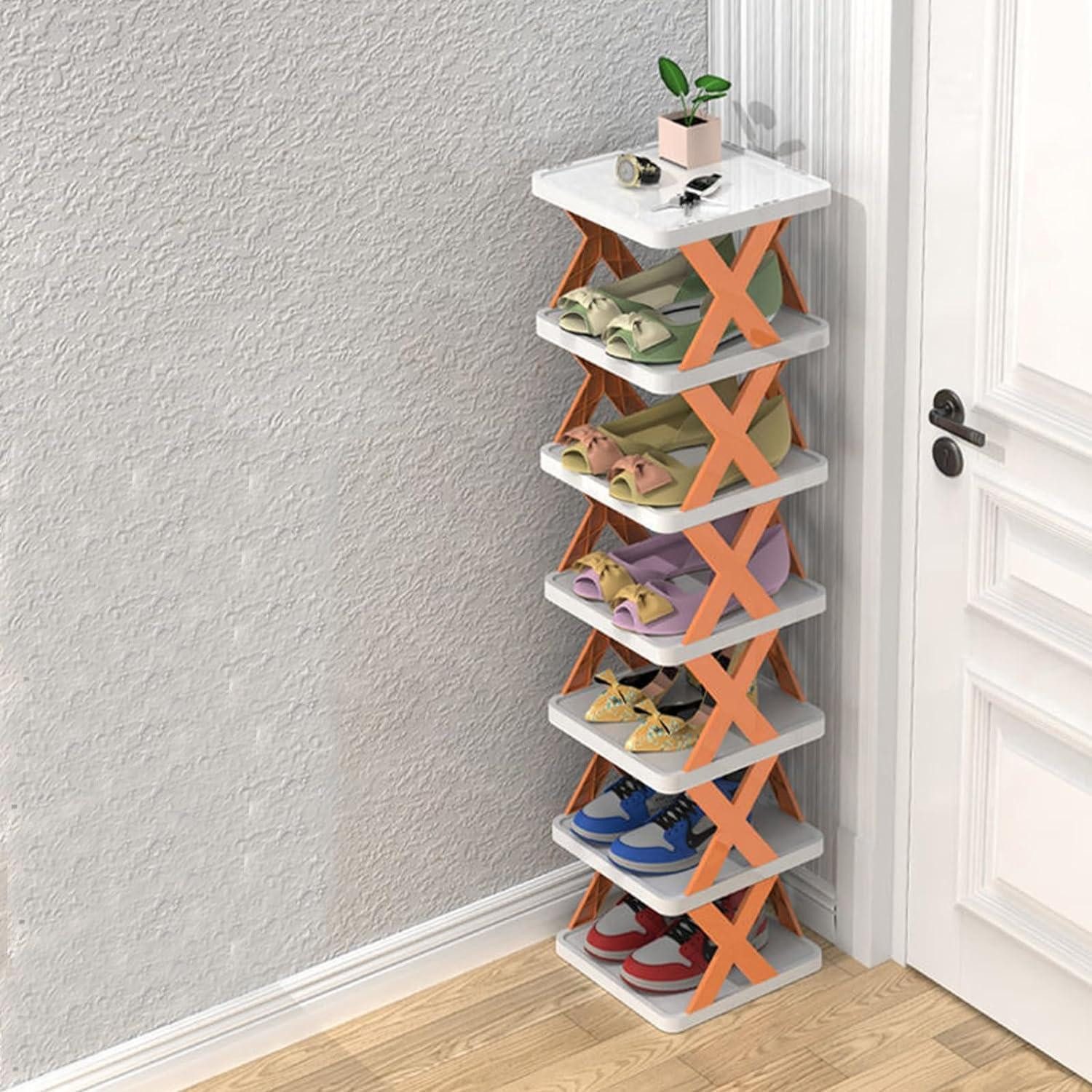 LuxusKollektion Schuhregal Faltbares Schuhregal 6 Etagen Orange, 1-tlg.