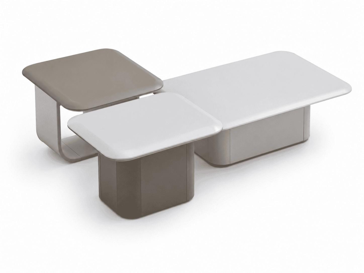 JVmoebel Couchtisch Graue Couchtische moderner Couchtisch-Set Wohnzimmer-Tisch luxuriös, Made in Europa