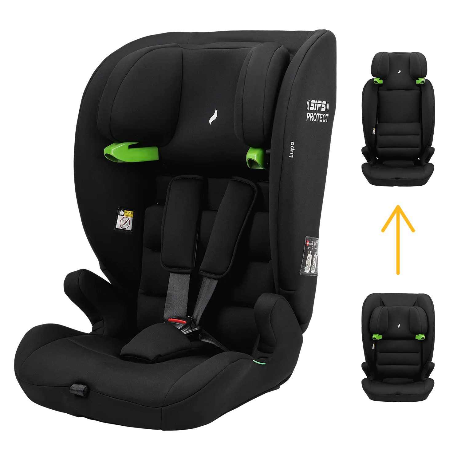 Osann Autokindersitz Lupo, Kindersitz ohne Isofix, Kindersitz ab 1 Jahr, ab: 15 Monate, bis: 12 Jahre, ab: 76 cm, bis: 150 cm, universeller Kindersitz, einfache Montage, waschbarer Bezug