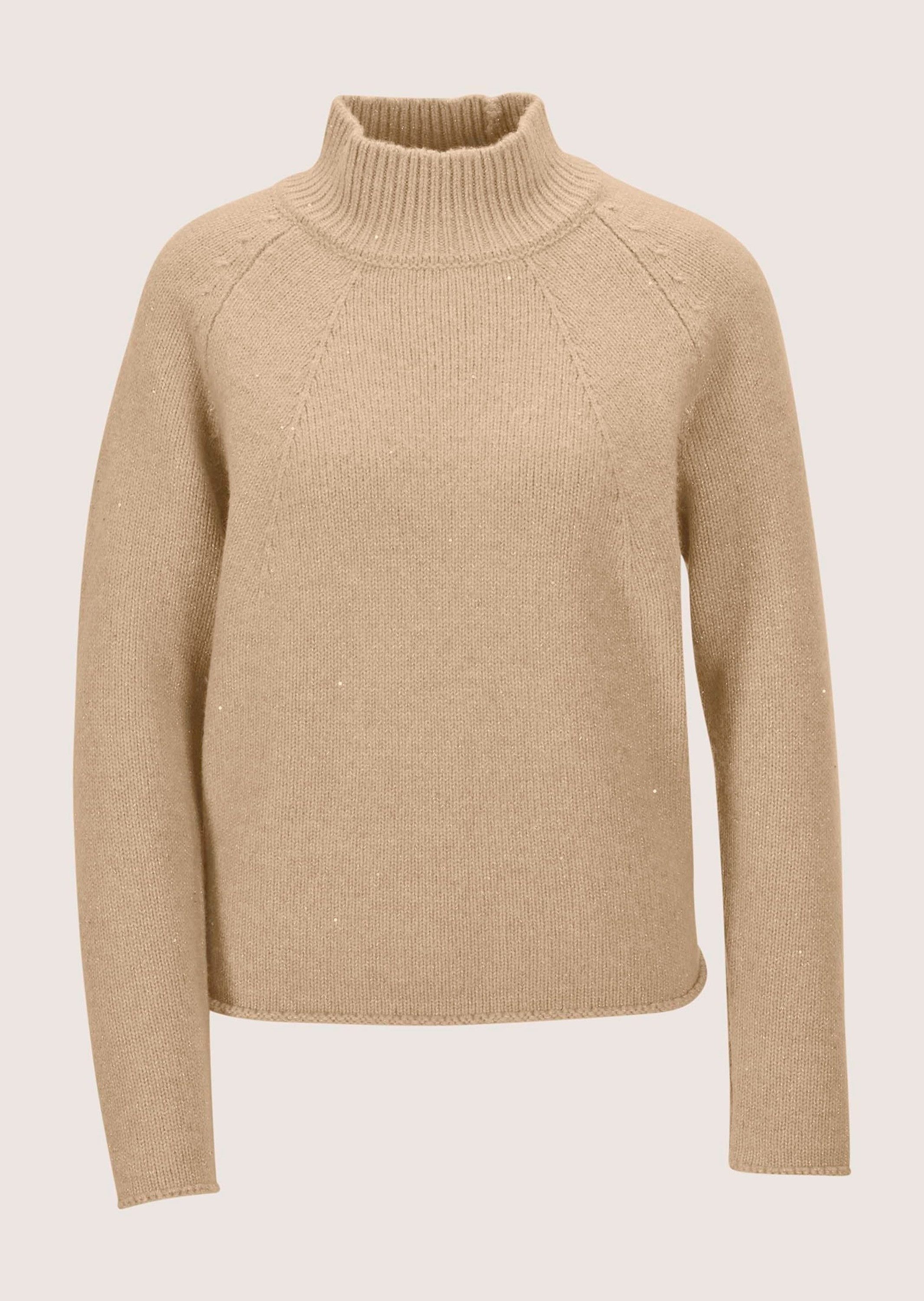 Strickpullover Moderner Glattstrickpullover mit Stehkragen