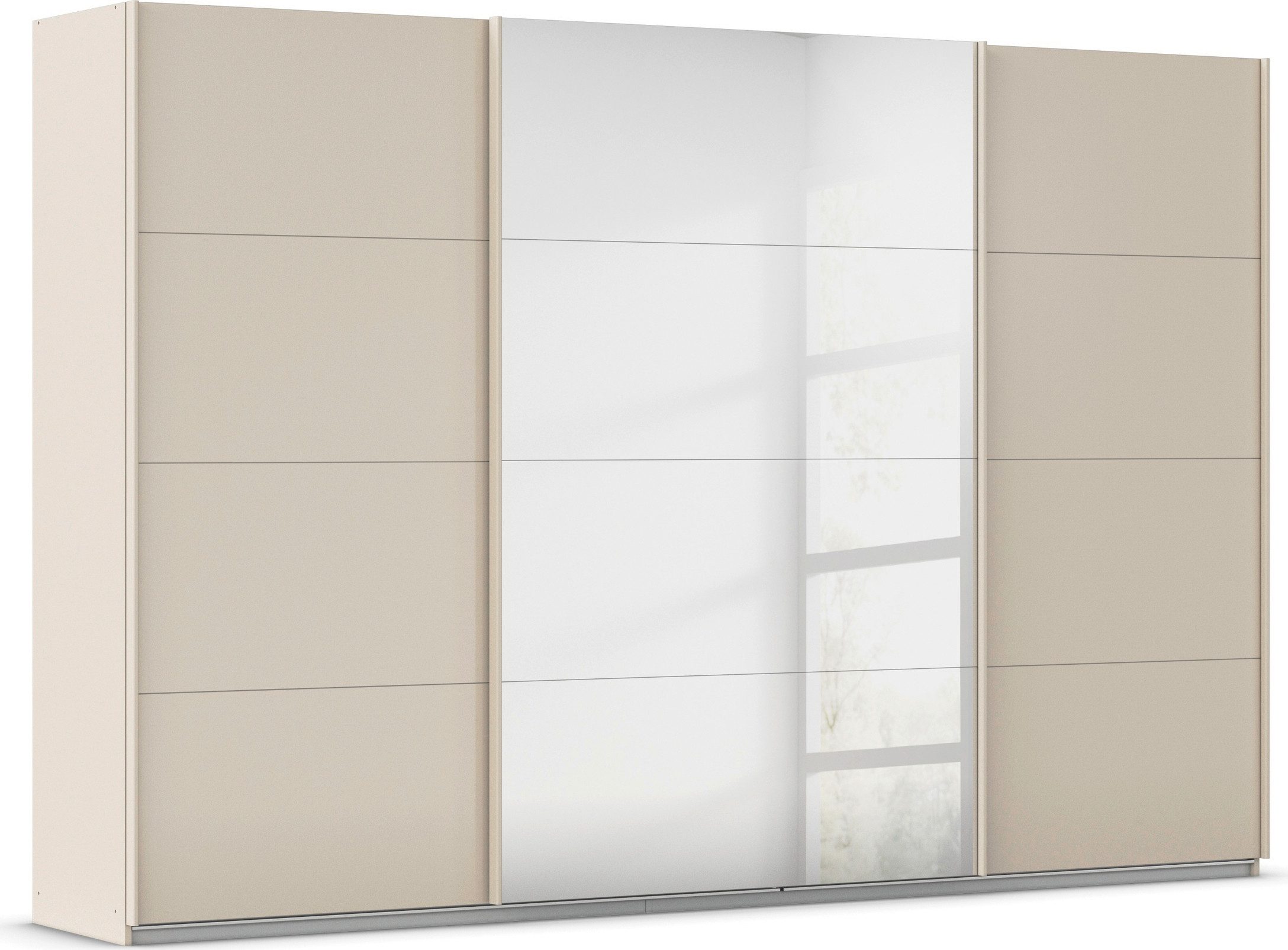 OTTO home Schwebetürenschrank Kleiderschrank Kleiderschränke Schrank Garderobe AGORDO mit Glasfront (Breiten 203/271/315/360 cm, Höhen 210/229 cm) durchdachte Innenausstattung, in 4 Breiten und 2 Höhen MADE IN GERMANY