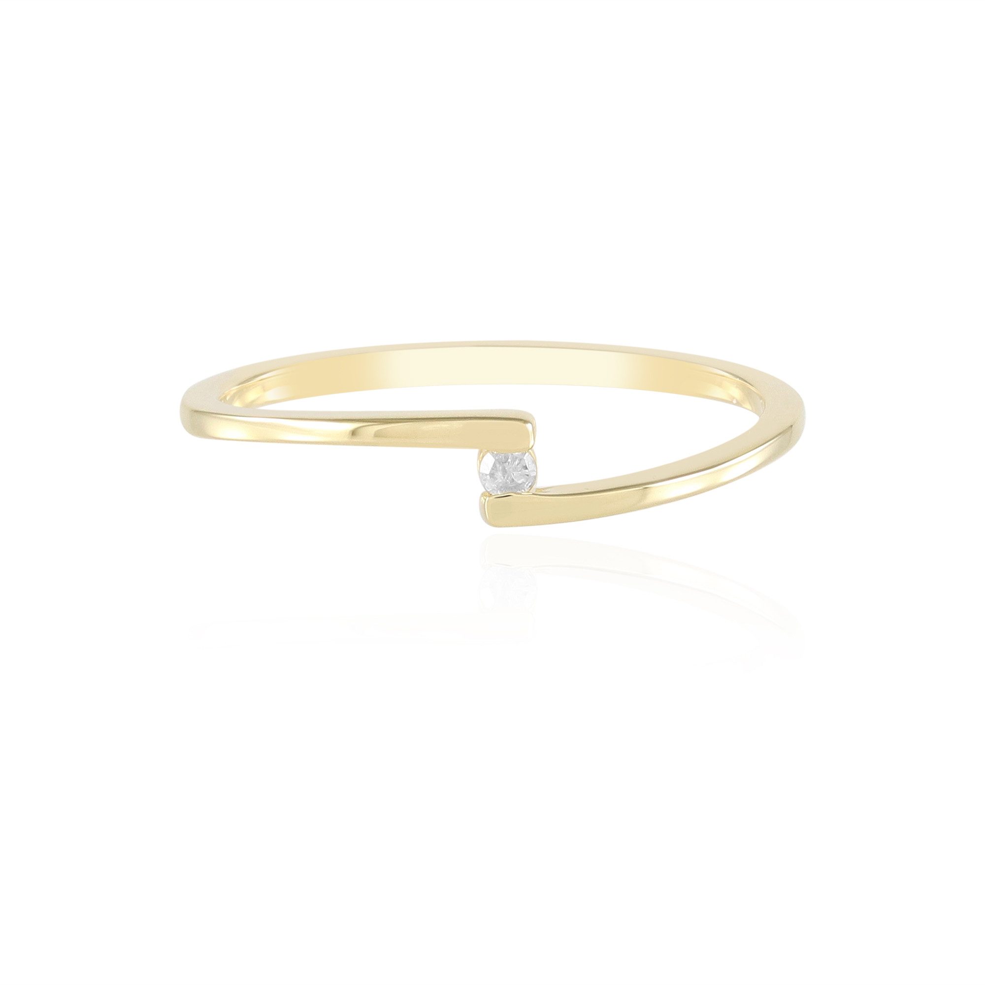 Cavill Diamantring Schicker Diamantring aus vergoldetem Silber (1-tlg)