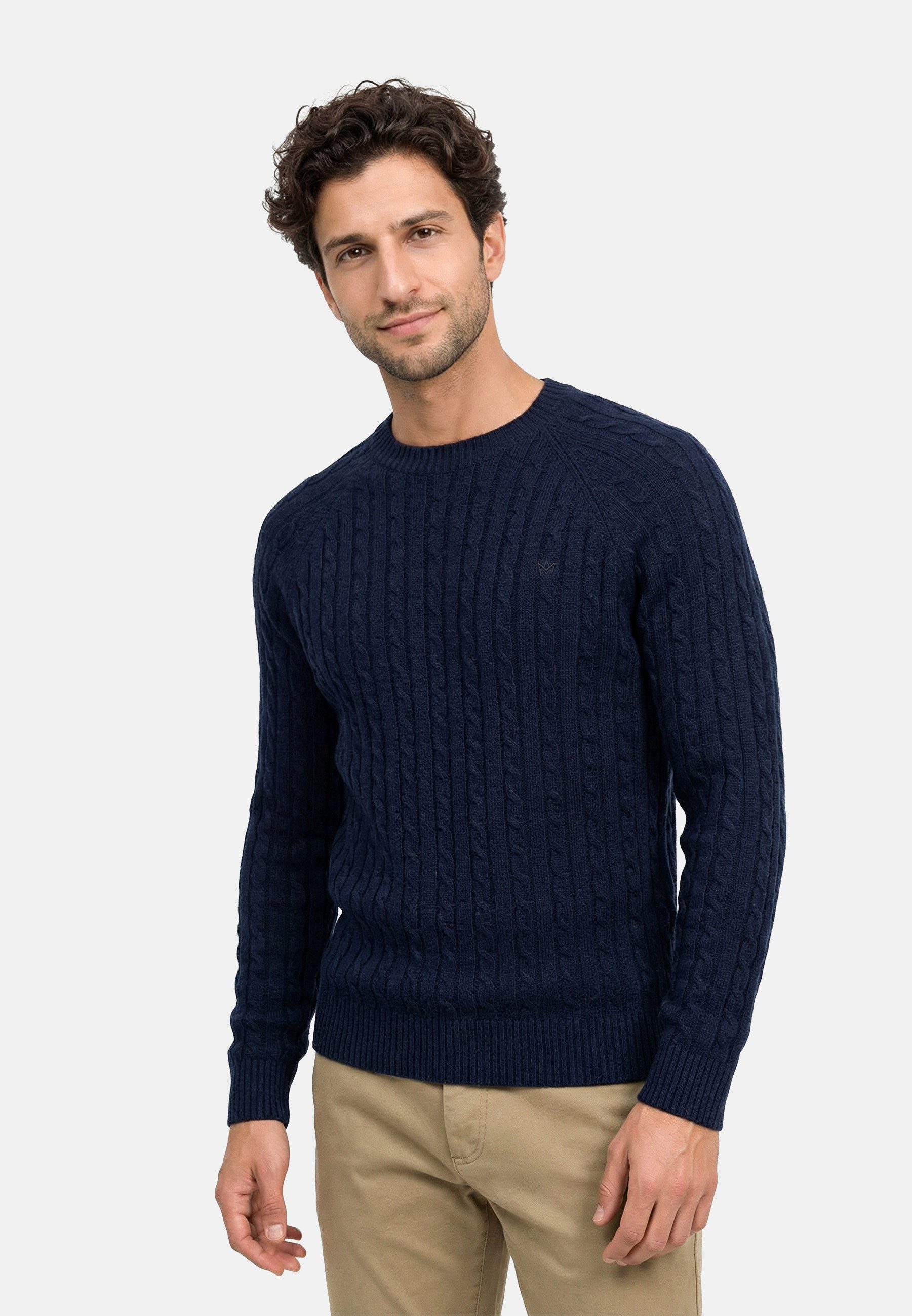 Kronstadt Strickpullover Herren KSFlynn Strickpullover Herrenpullover Strickpullover mit zeitlosem Zopfmuster