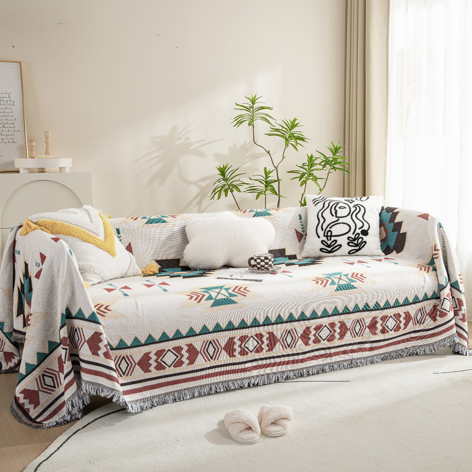 BTTO Sofahusse Couchbezug,Geometrisch Muster Sofa Überzug Decke,Baby-Decke, günstig online kaufen