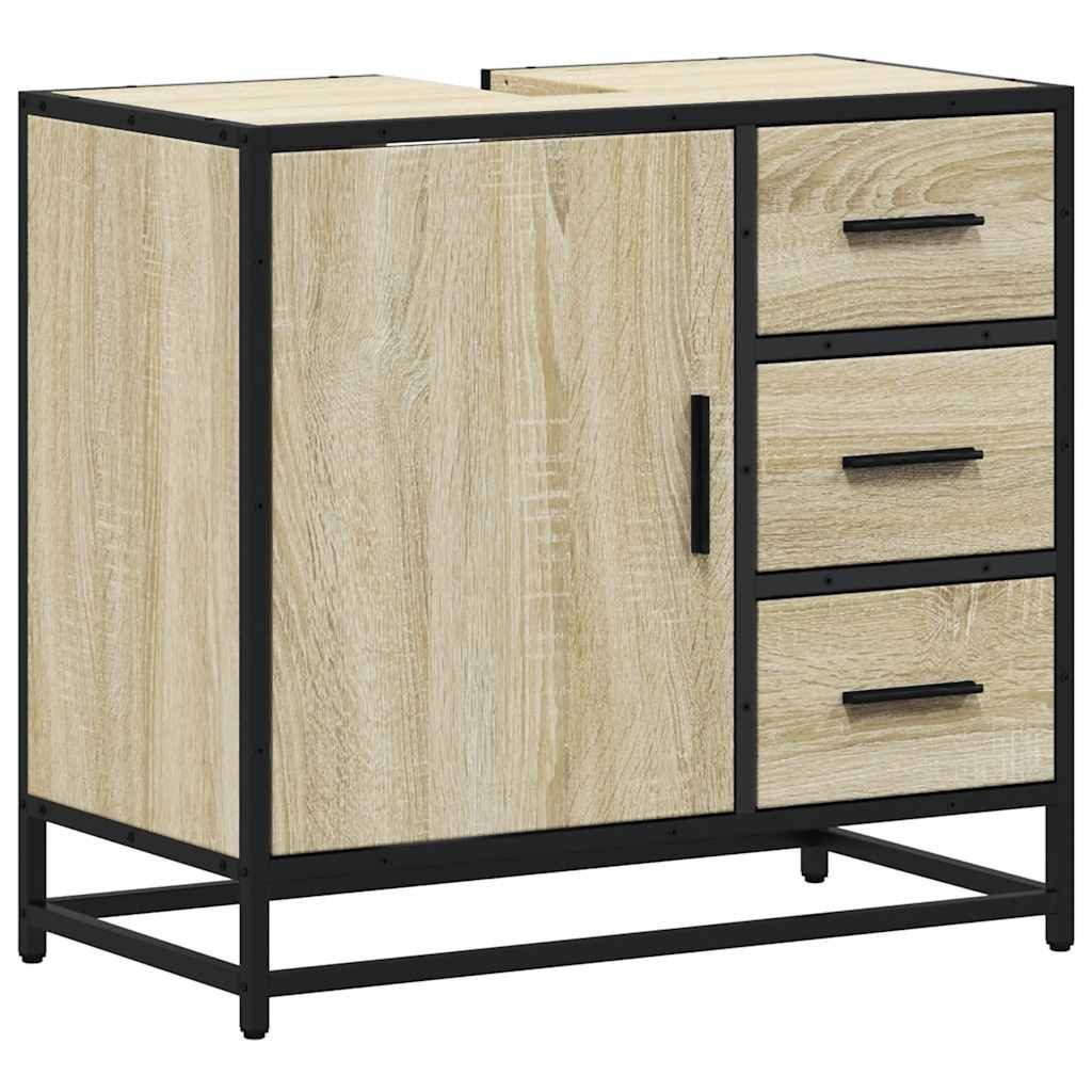 vidaXL Badezimmer-Set Badschrank Sonoma-Eiche 65x33x60 cm günstig online kaufen