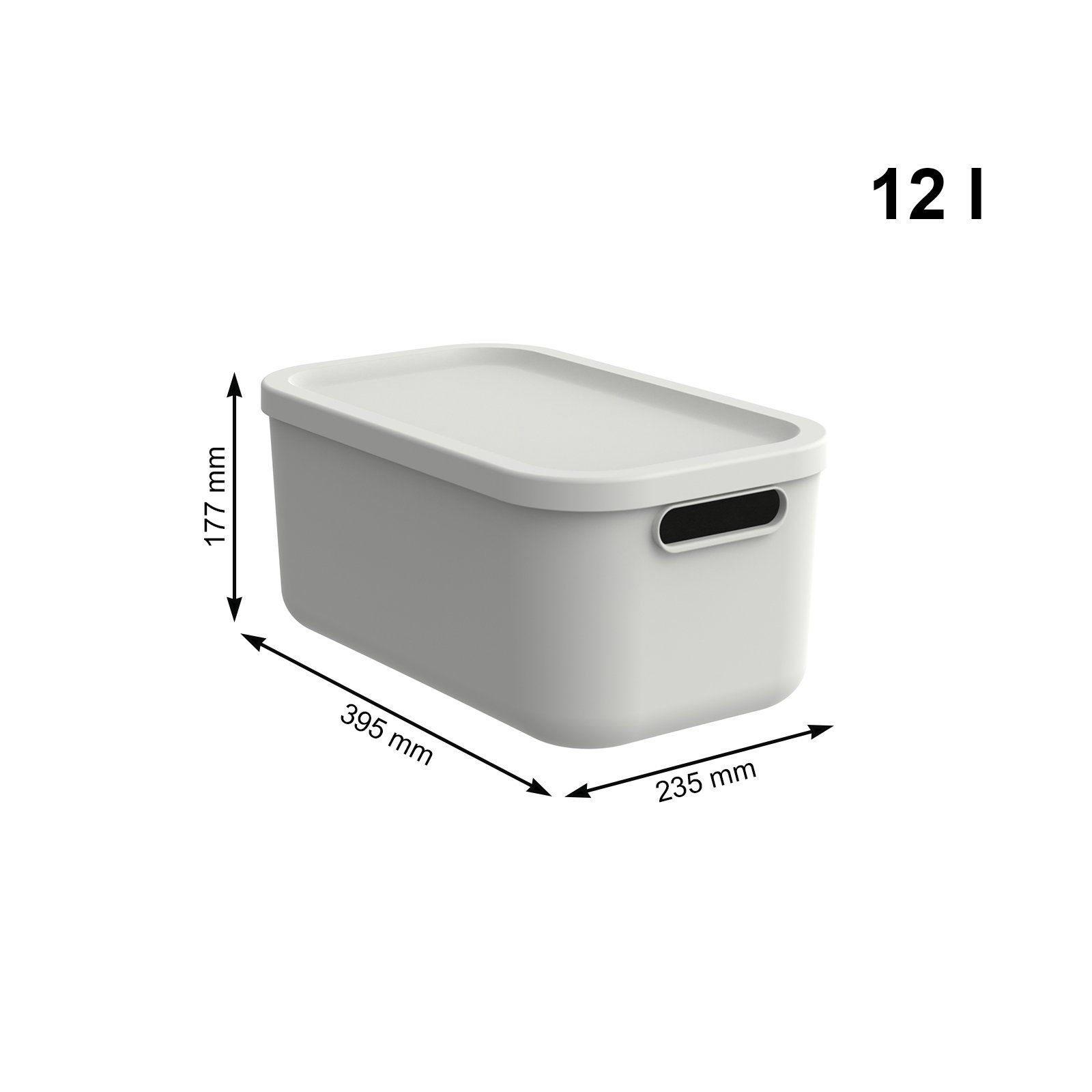 ROTHO Aufbewahrungsbox Albula Light 2er-Set Kiste 12l mit Deckel (Aufbewahrungsboxenset, 2er-Set)