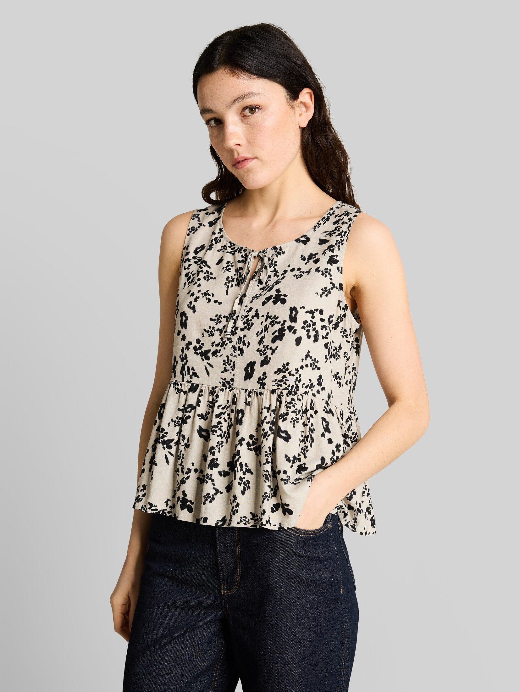 TOM TAILOR Denim Blusentop Blusen & Shirts Blusentop mit Leinenanteil