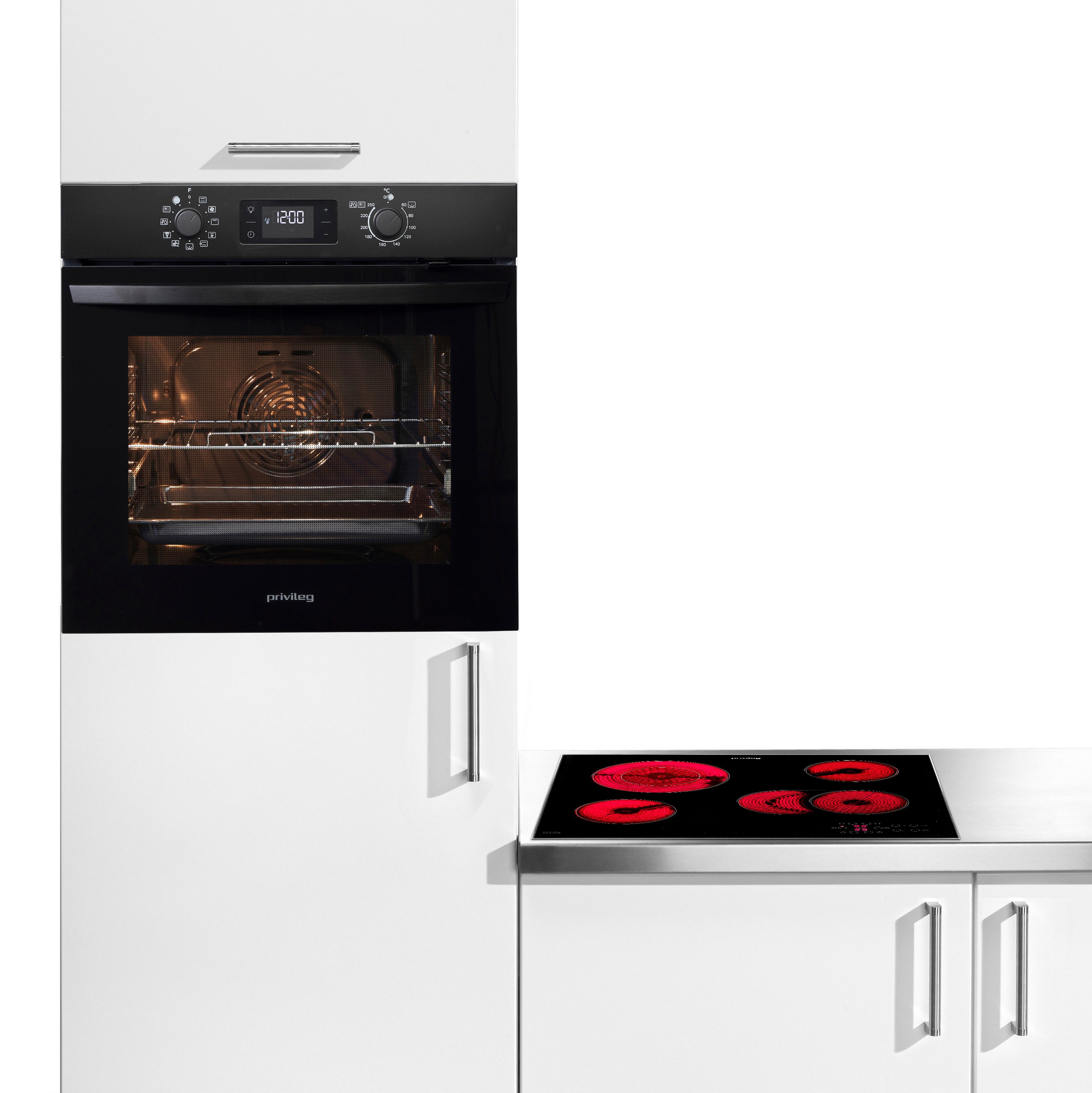 Privileg Backofen-Set BAKO Turn&Cook 455 BLACK, Hydrolyse & Pyrolyse - zwei Reinigungsfunktionen für jeden Bedarf