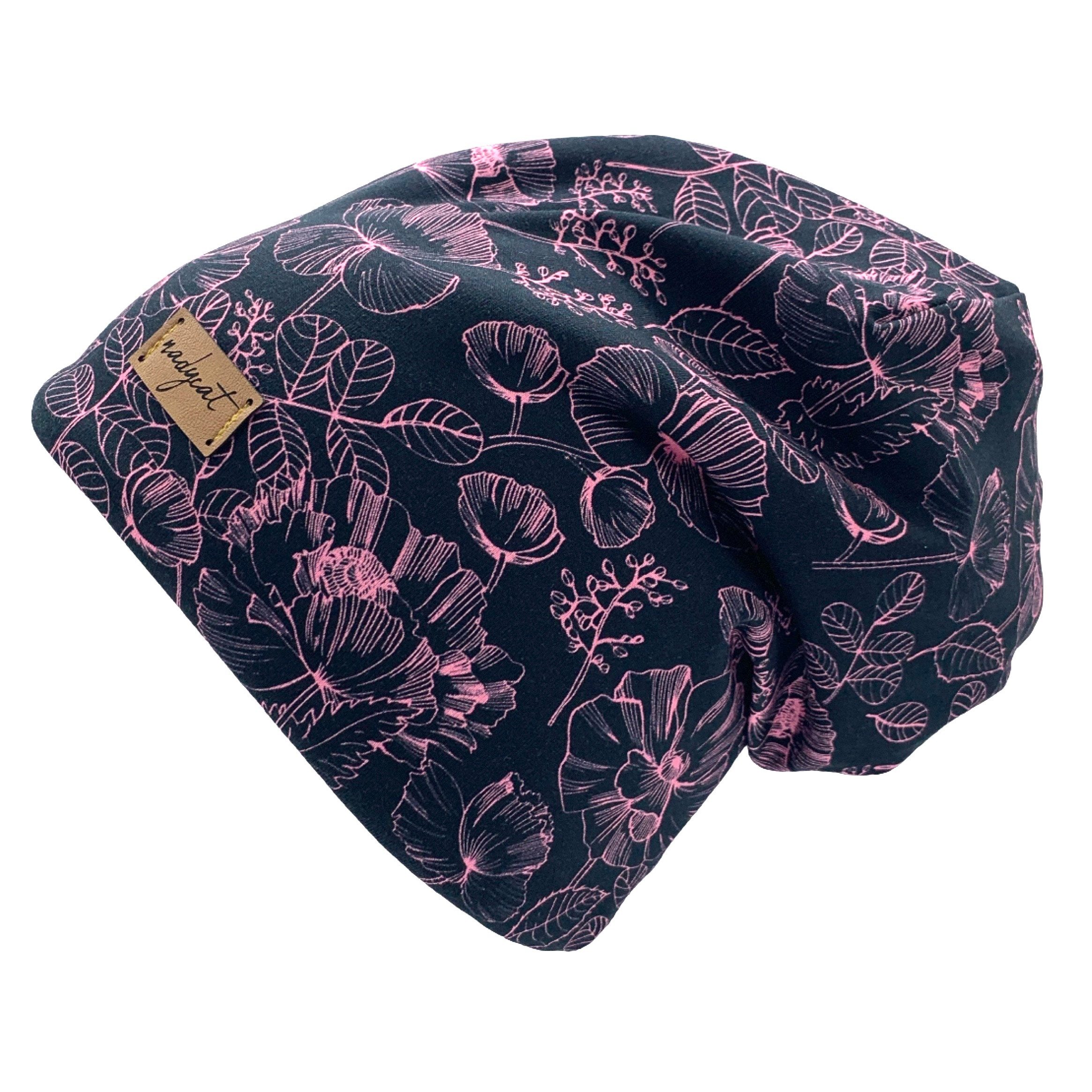 nadycat Beanie BLACK FLOWER (2-St., Beanie mit passendem Loop) handgefertig günstig online kaufen