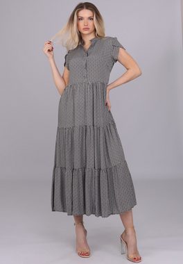 YC Fashion & Style Sommerkleid "Sommerliches Flair Viskosekleid mit kurzen Ärmeln und gestuftem Rock" Boho, gemustert, in Wickeloptik