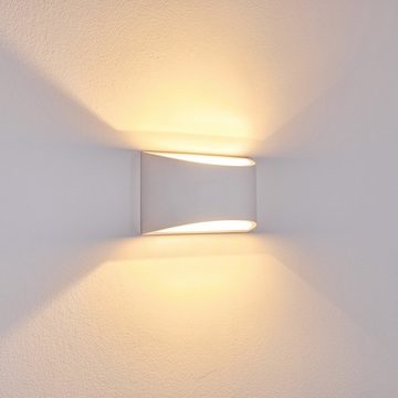 hofstein Wandleuchte »Gromo« Wandlampe aus Keramik in Weiß, ohne Leuchtmittel, mit Up & Down-Effekt, 1xG9, Innen mit handelsüblichen Farben bemalbar