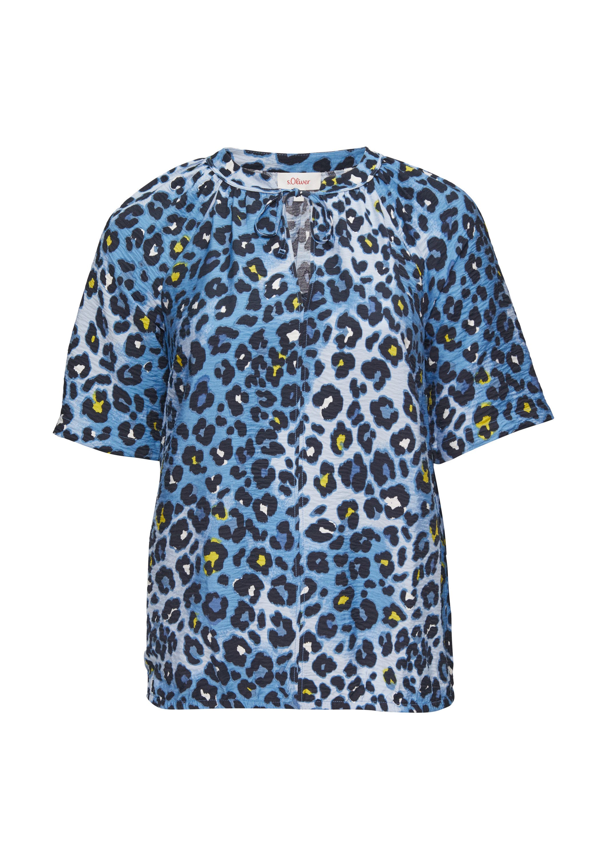 s.Oliver Kurzarmbluse Bluse Bluse aus strukturierter Viskose