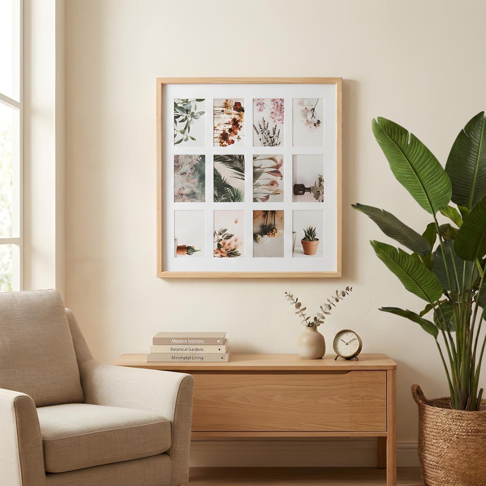 EDAXO Bilderrahmen Collage Bilderrahmen aus Holz für 12 Fotos FORMIN, 59 x 54 cm