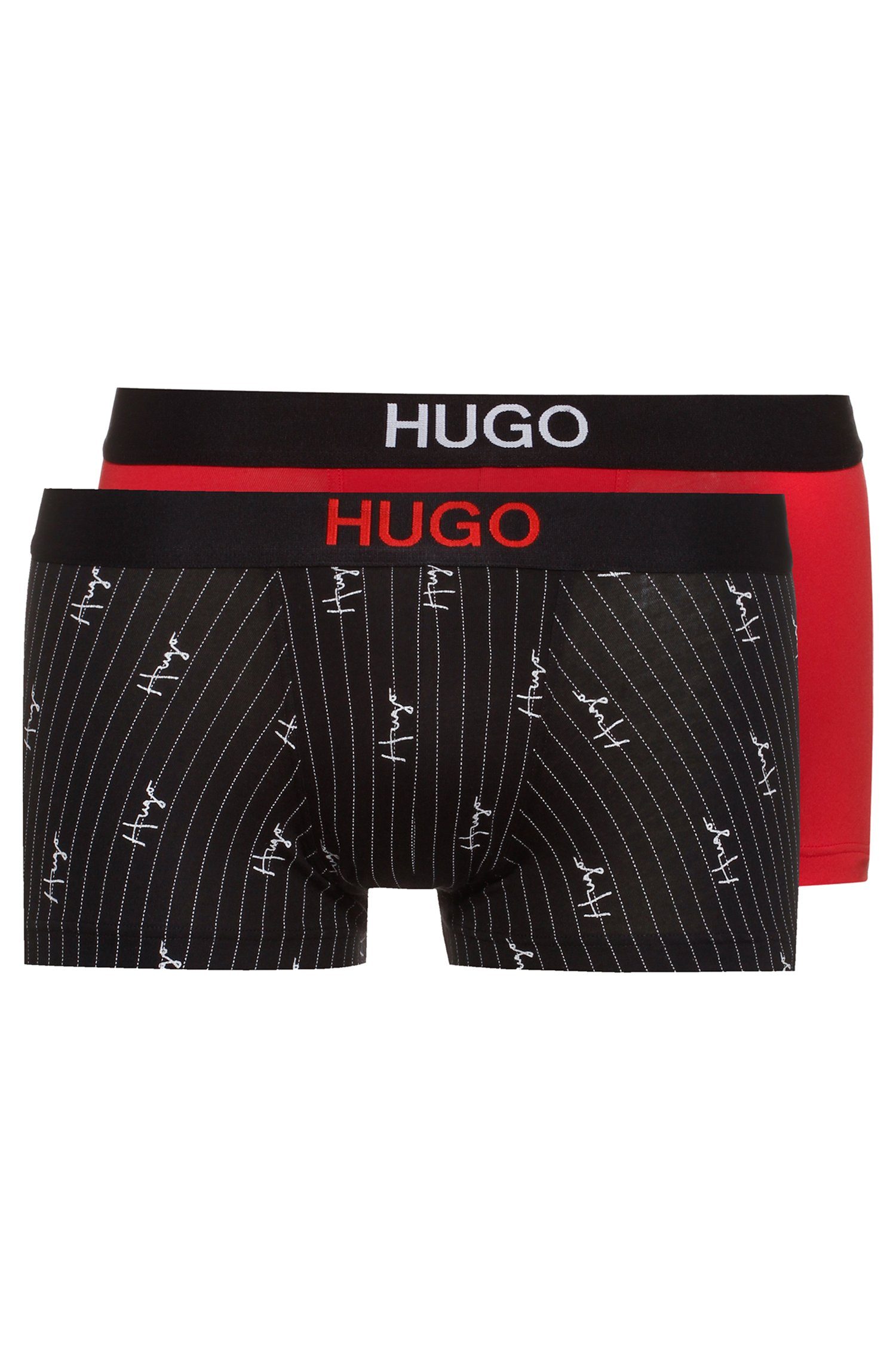 HUGO Trunk Brother Pack Signature Boxershorts (Packung, 2-St., 2er-Pack) mit Logobund Open Red (642)