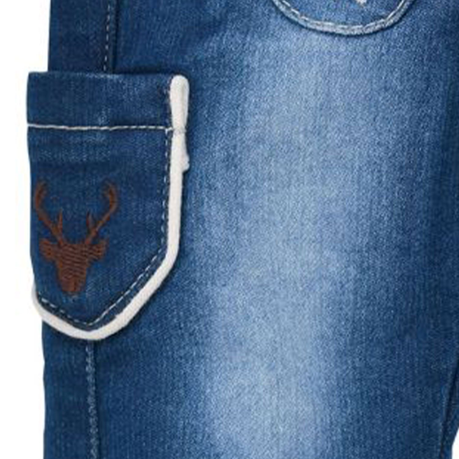 BONDI Trachtenlederhose BONDI Lange Baby Jungen Jeans 91842, Blue denim