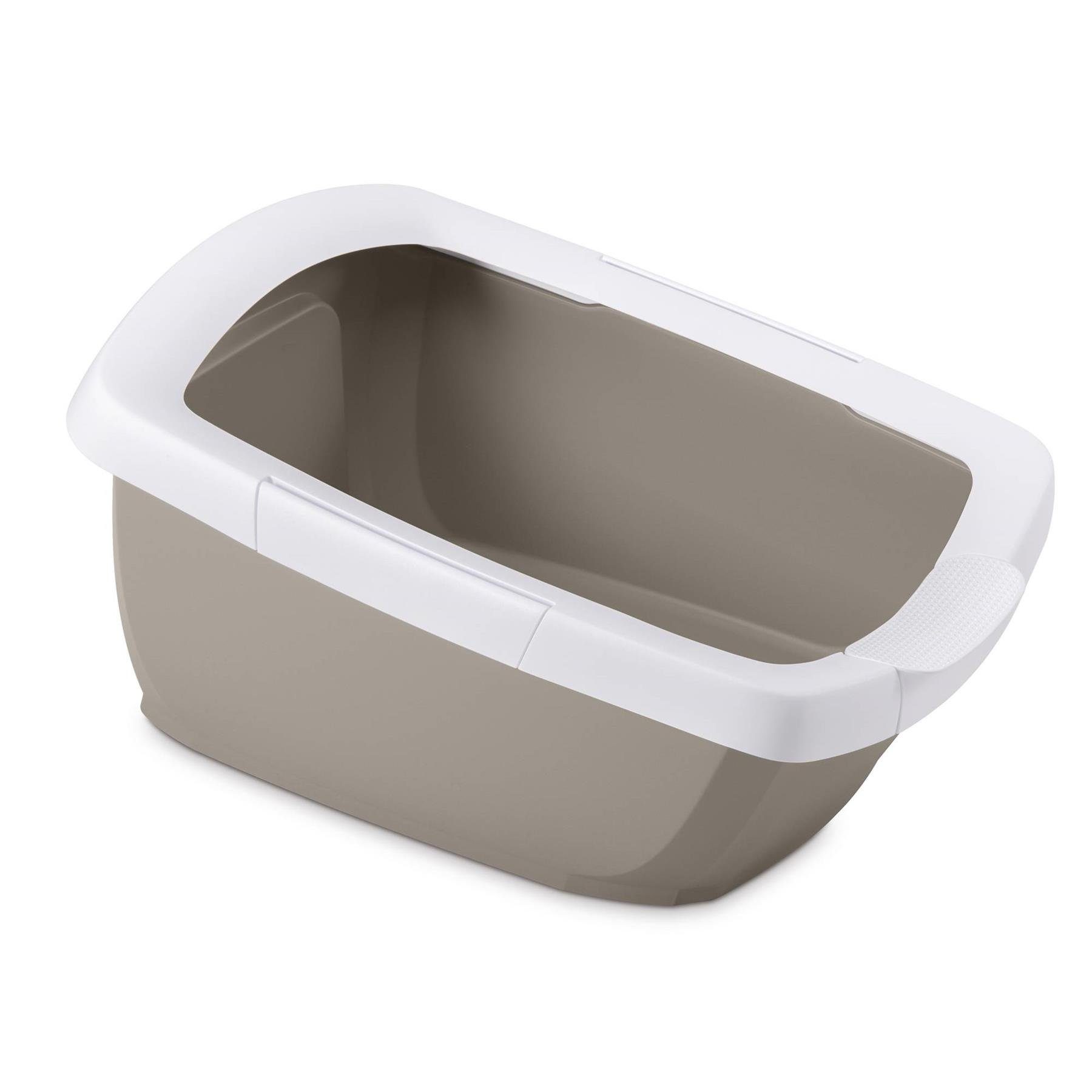 Katzentoilette Katzentoilette Schalentoilette mit abnehmbarem Rand weiss-grau