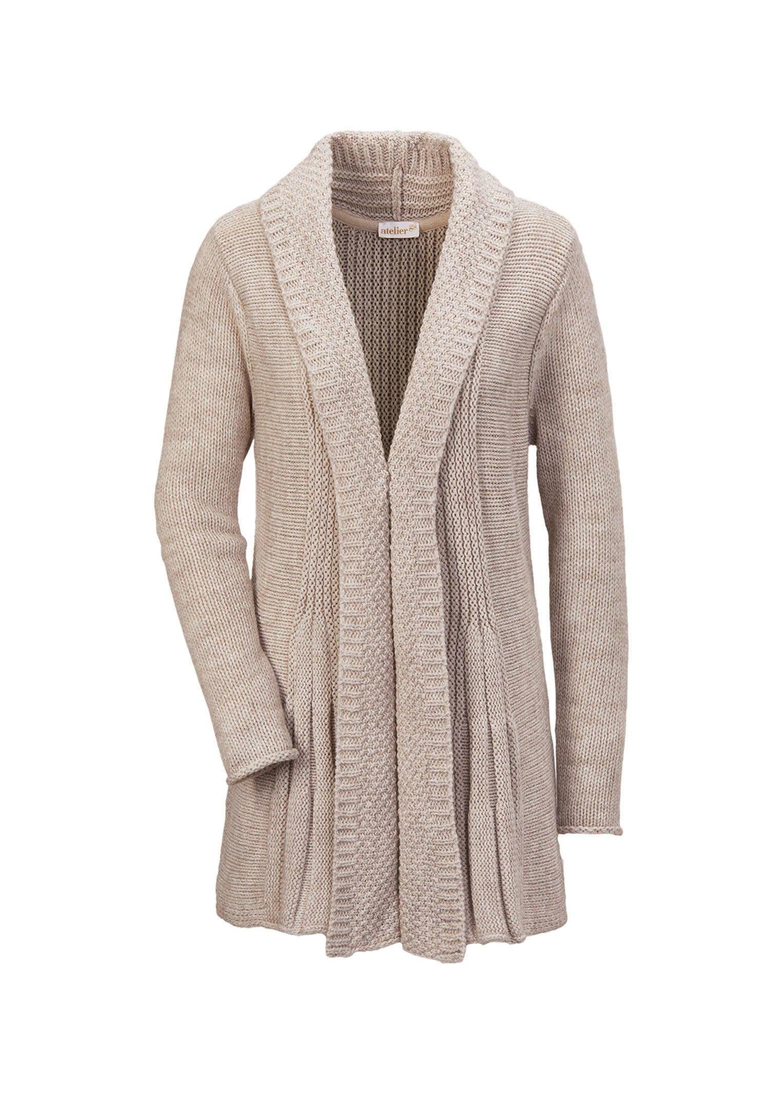 GOLDNER Strickjacke Kurzgröße: Supersofte ausgestellte Strickjacke günstig online kaufen