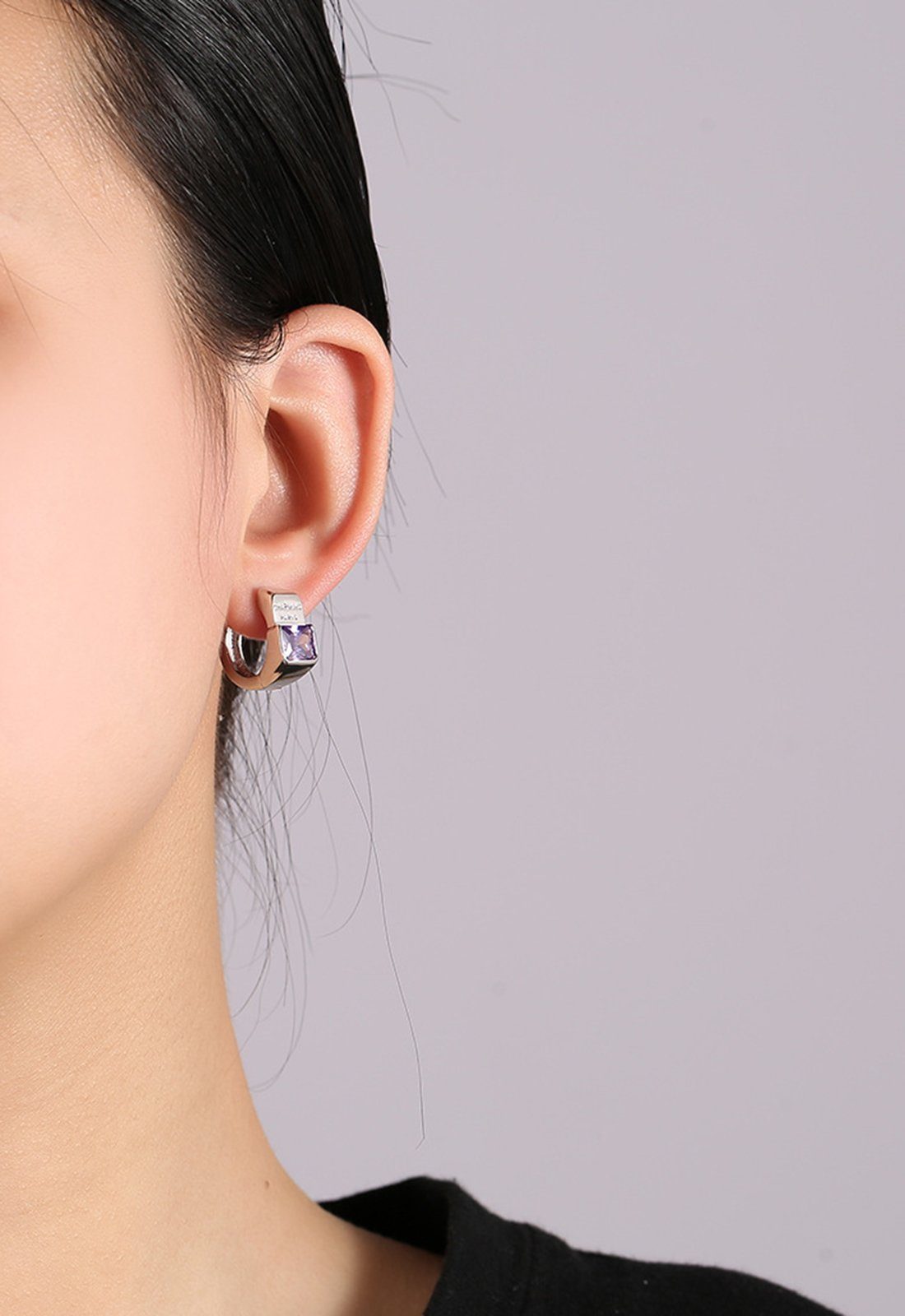 Haiaveng Paar Ohrhänger Geometrische Ohrringe,Zirkonia-Ohrringe, mit Ohrclips Einfache Charakter-Ohrringe