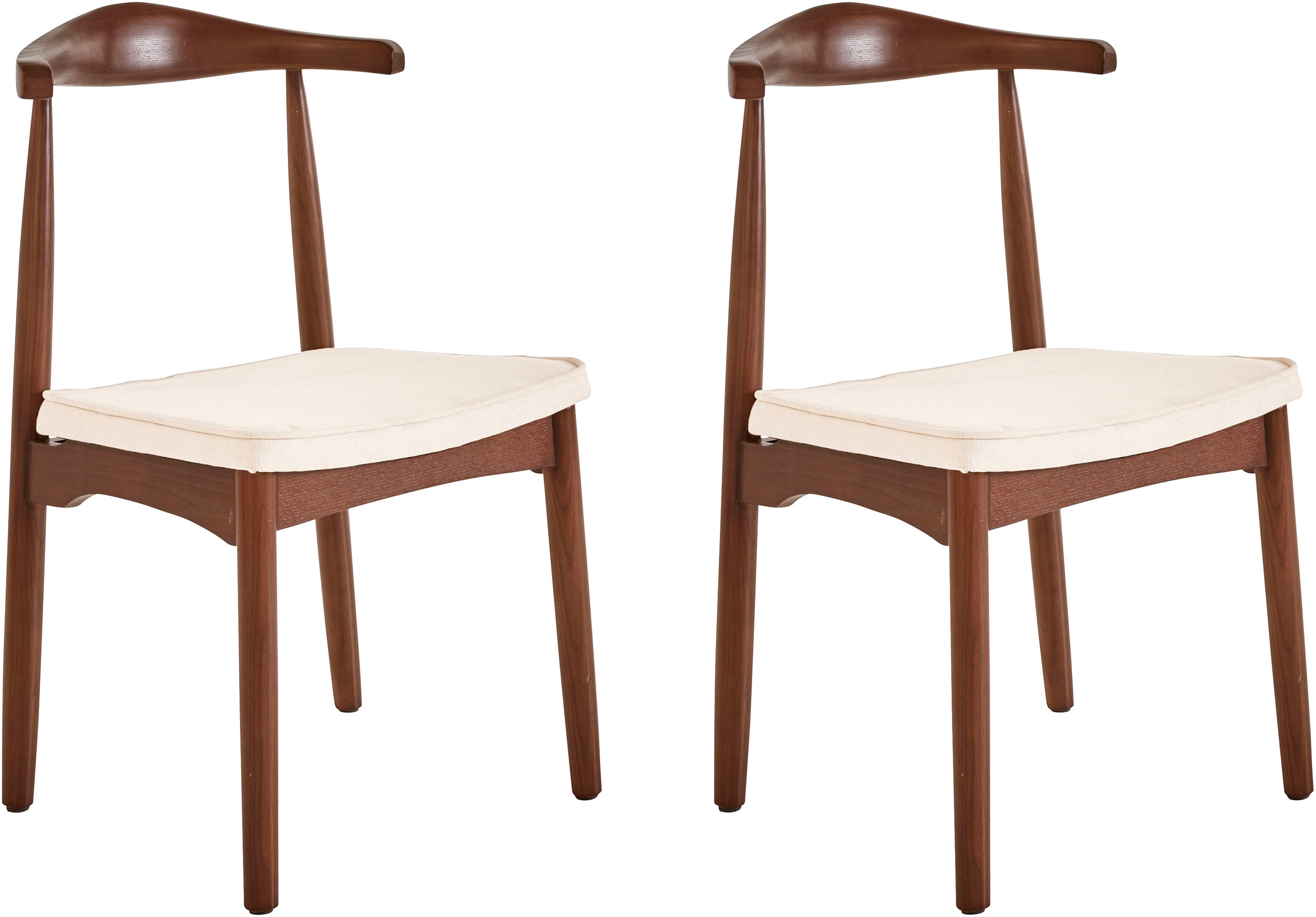 LeGer Home by Lena Gercke Esszimmerstuhl Rianne, TOPSELLER!, OTTOs Choice (Set, 2 St), Gestellrahmen aus massivem Eschenholz, Sitzfläche mit Webstoffkissen