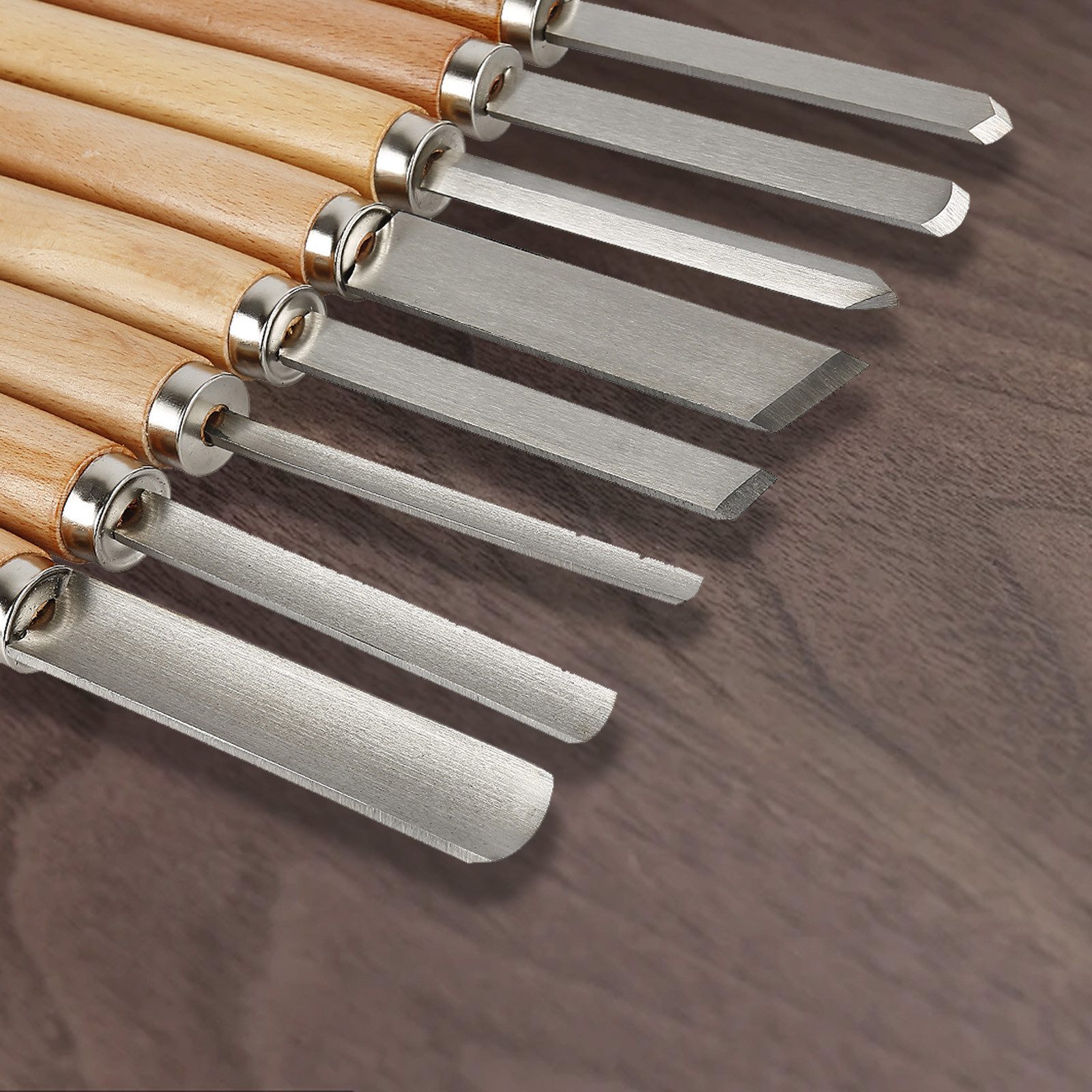 JEOBEST Schnitzgerät Holz Schnitzmesser, Schnitzwerkzeug Meißel Schnitzerei Messer 8 stück, Holz Messer, Manuelle Spitzer