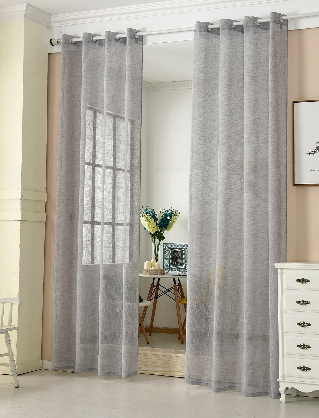 Woltu Gardine, Ösen (1 St), halbtransparent, günstig online kaufen