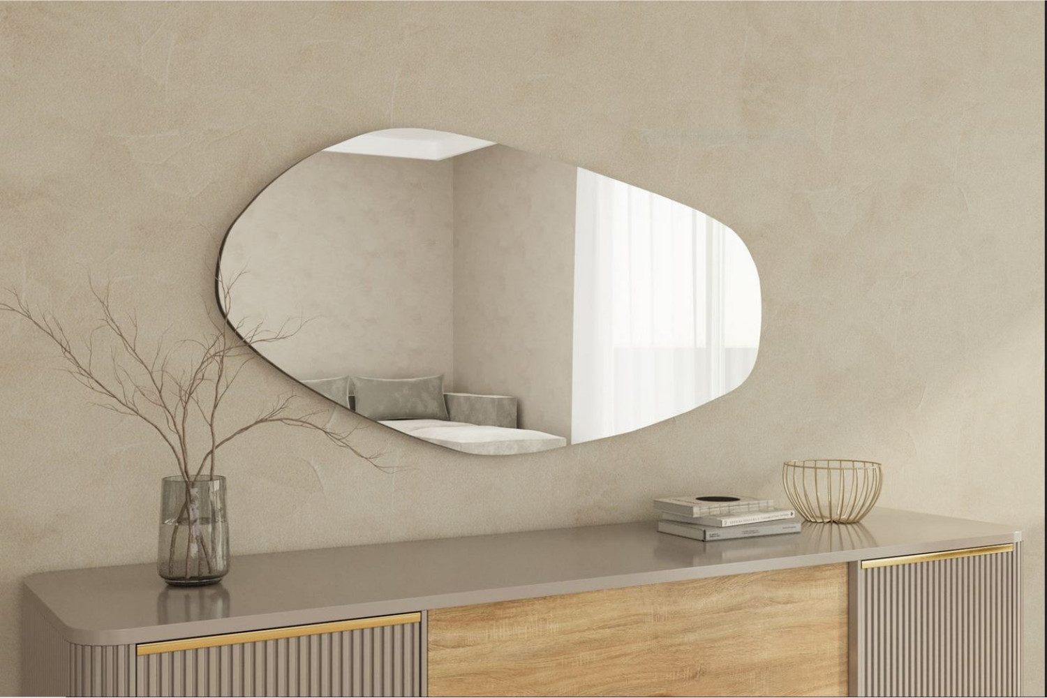 ibonto Wandspiegel Aurora Designspiegel – asymmetrisch, rahmenlos, modern 6 günstig online kaufen