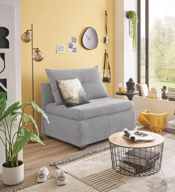 ED EXCITING DESIGN Schlafsofa Charlie, frei im Raum stellbar, mit Bettkasten, Schlaffunktion & 1 Rückenkissen