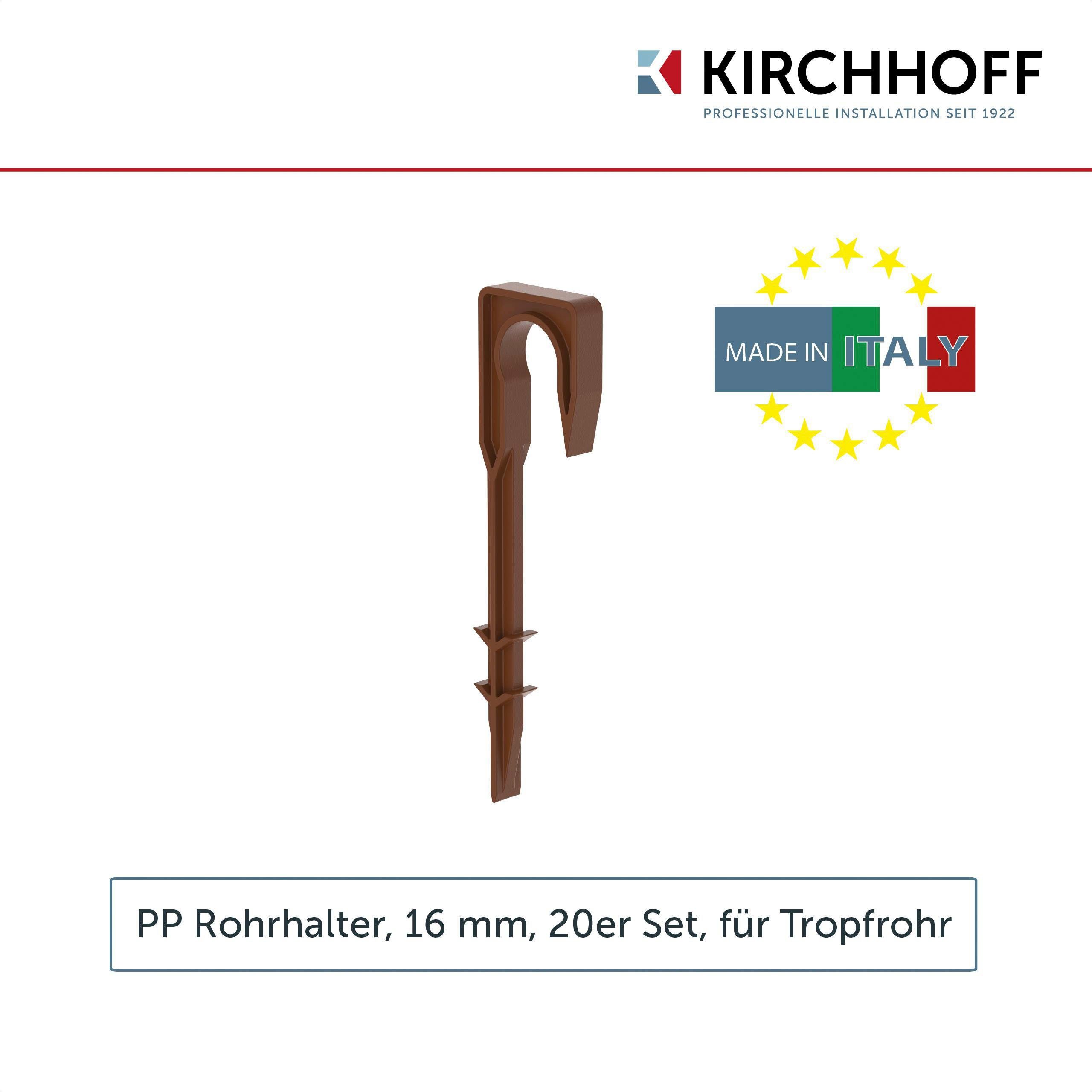 den Rohrhalter, für Garten Kirchhoff PP Profilrohr-Befestigungswinkel Drip-Bewässerung, Tropfschlauch