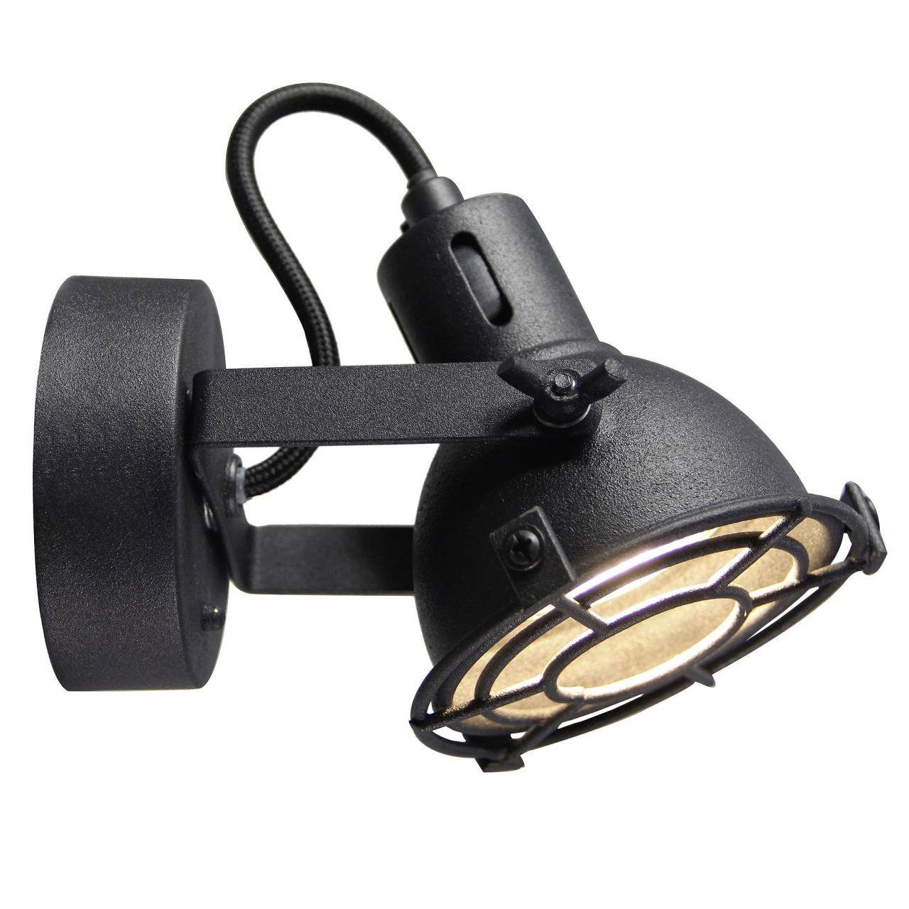GU10, 3000K, LED- 5W Lampe Wandleuchte korund LED Jesper Wandspot LED-PAR51, 1x Brilliant schwarz Jesper,