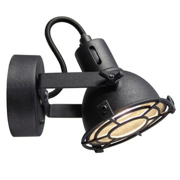 Brilliant Wandleuchte Jesper, 3000K, Lampe Jesper LED Wandspot schwarz korund 1x LED-PAR51, GU10, 5W LED-