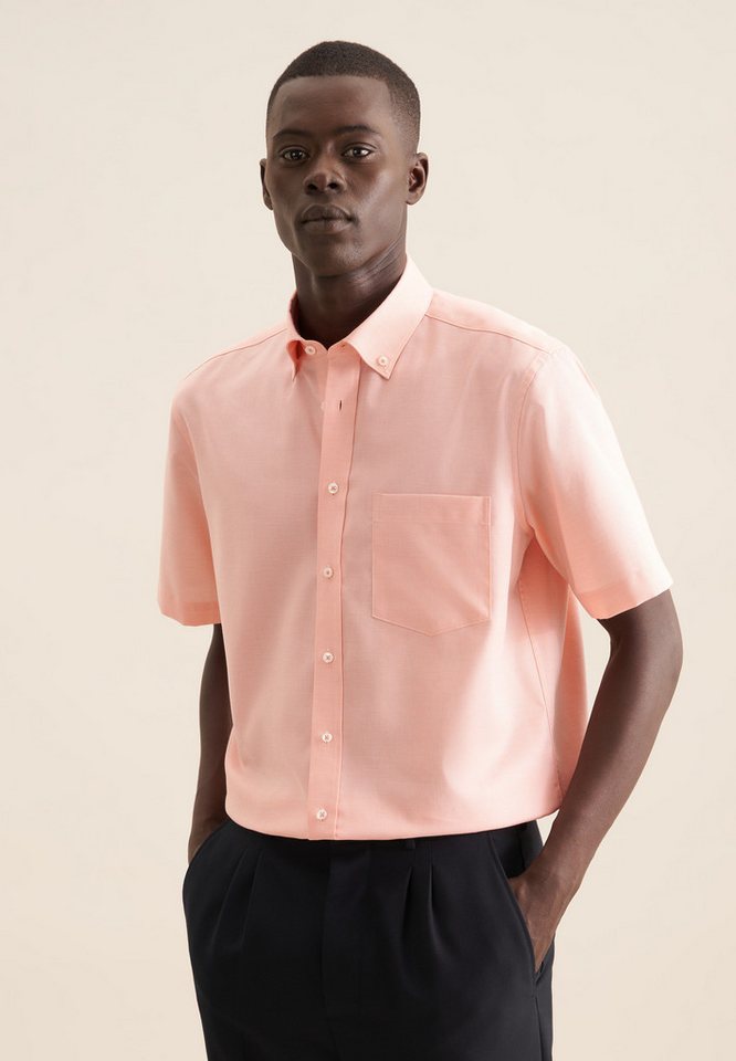 seidensticker Businesshemd Regular Regular 1/2 Button-Down-Kragen Struktur
