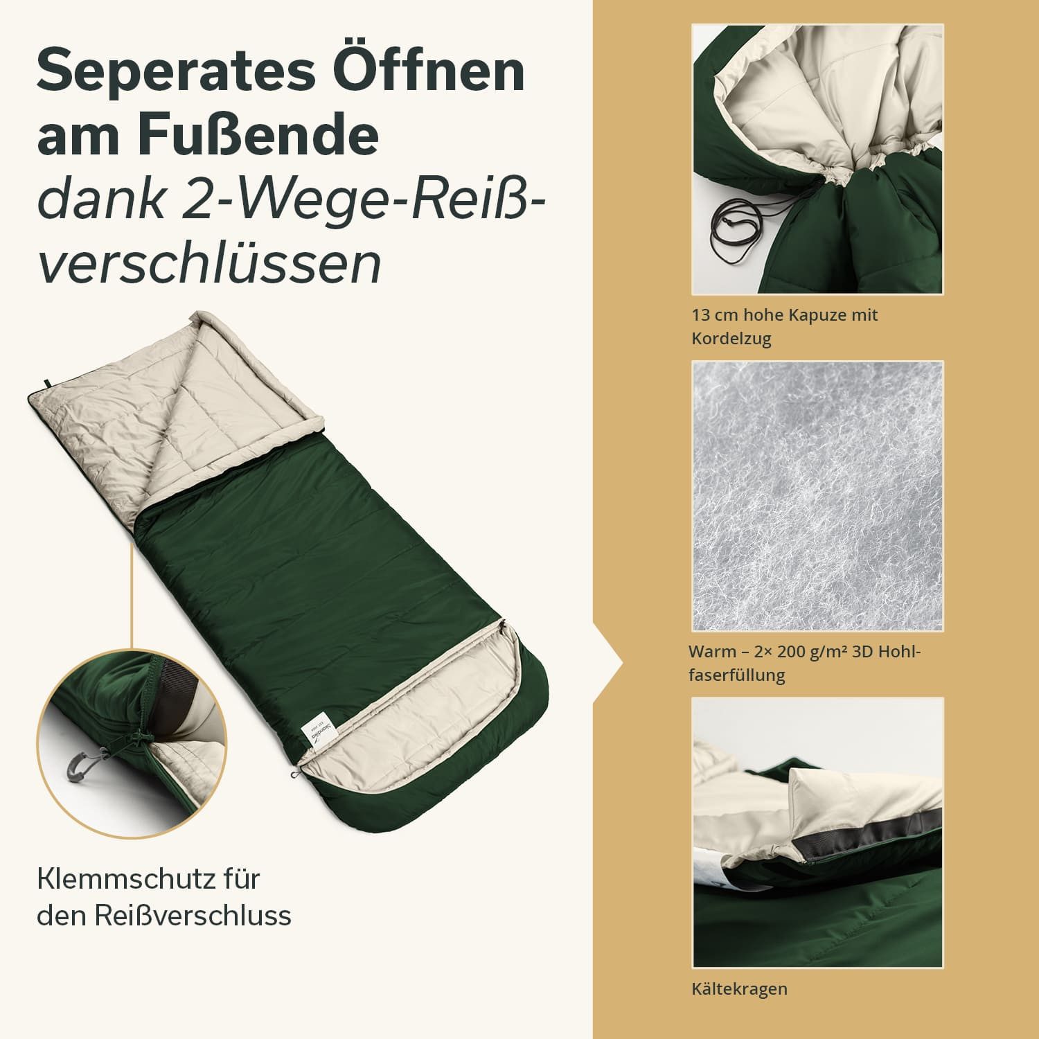 Skandika Deckenschlafsack für Erwachsene, Oppdal, 3 Jahreszeiten, kompakt, günstig online kaufen