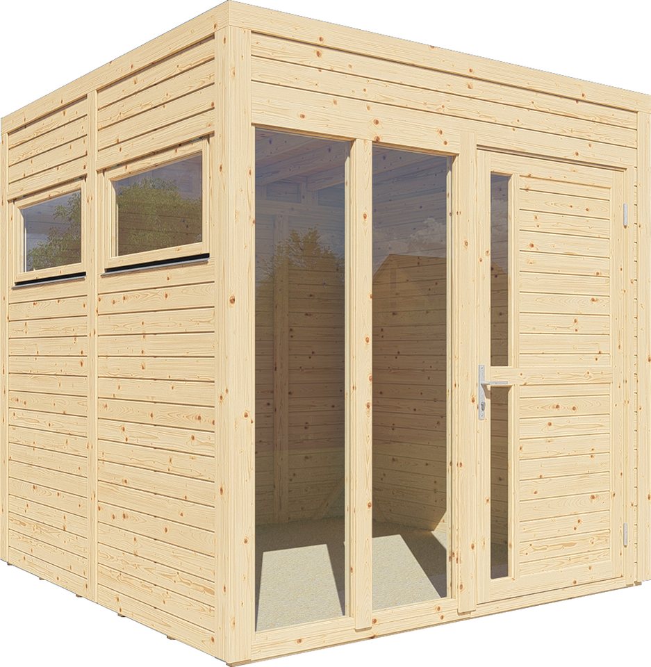 Thumbnail - BERTILO Gartenhaus Cubus 2 Office, in verschiedenen Farben, BxT: 226x240 cm