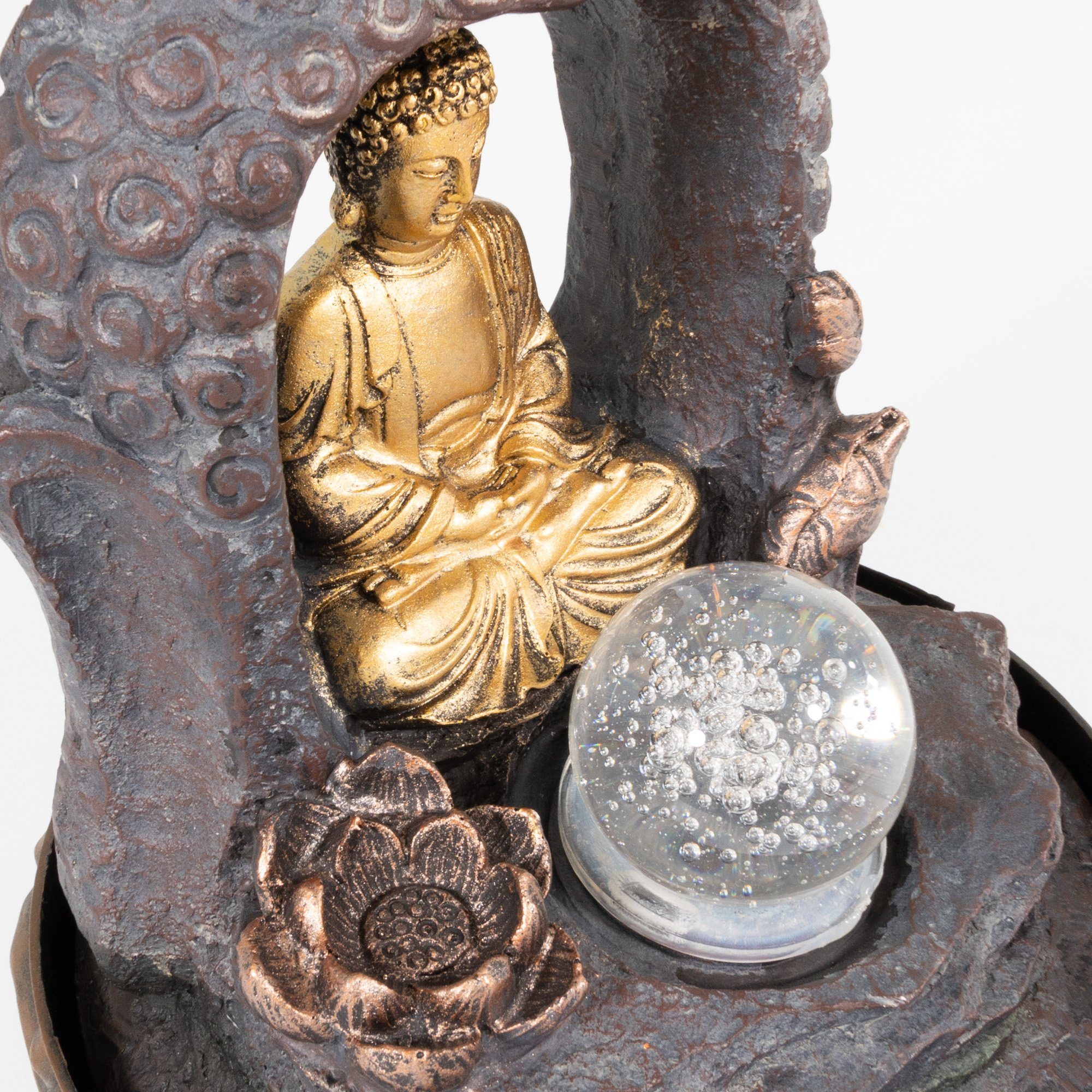 Lemodo Zimmerbrunnen Tischbrunnen Buddha mit Beleuchtung, mit LED-Beleuchtung – Bild 3 von 5
