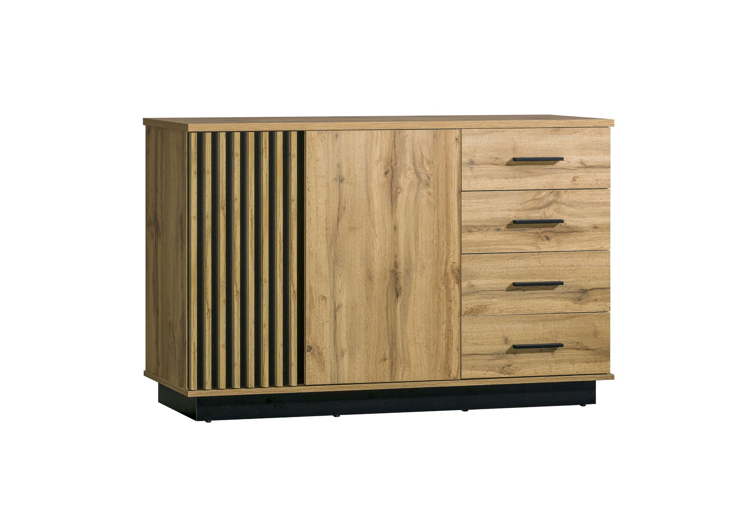 99rooms Kommode Melano (Sideboard, Highboard, Schubladenkommode), Modern Design, mit viel Stauraum, 4 Schubladen, 2 Fächer, Einlegeboden