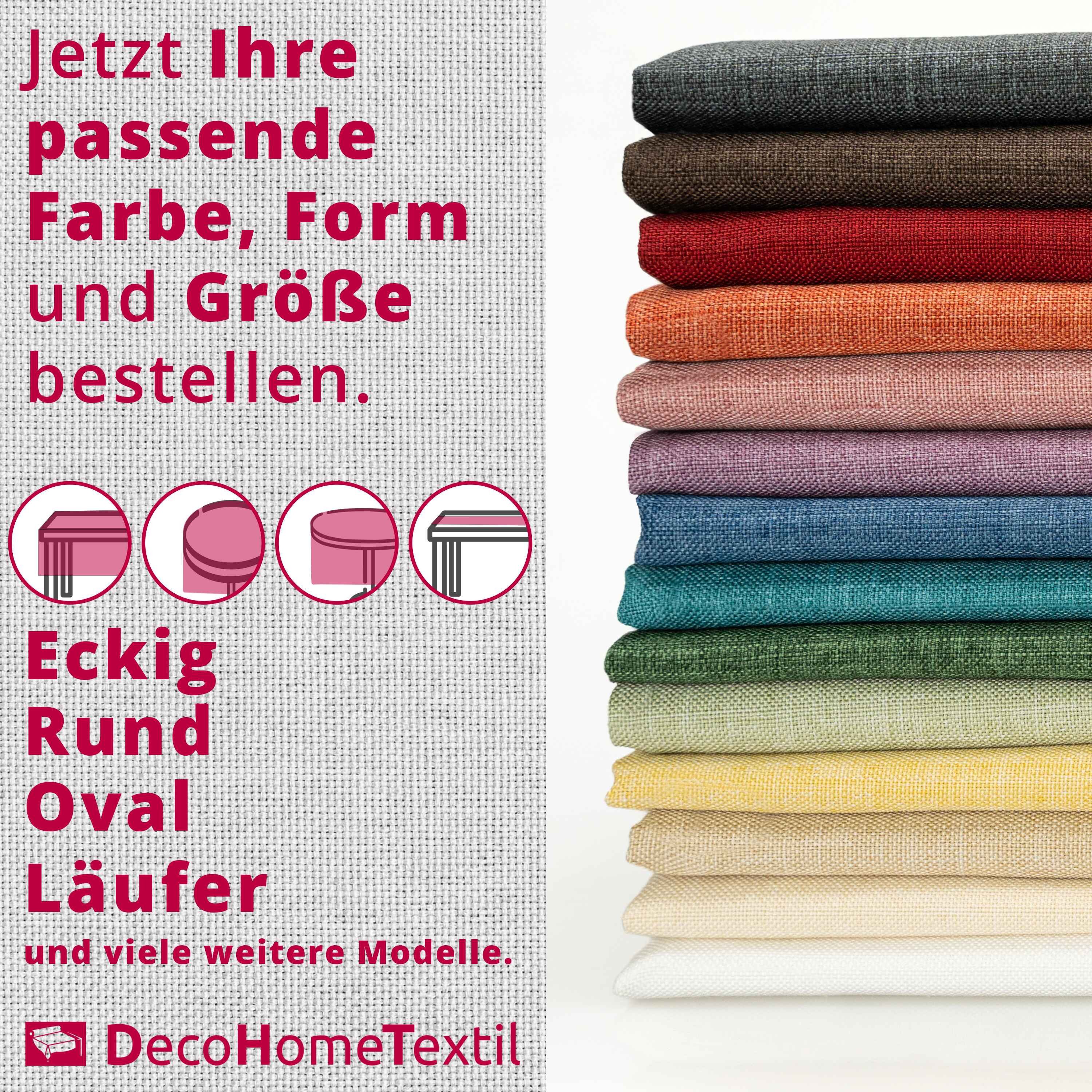 DecoHomeTextil Heimtextilmanufaktur Tischdecke Leinen Optik Tischdecke Tischtuch Abwaschbar Wasserabweisend