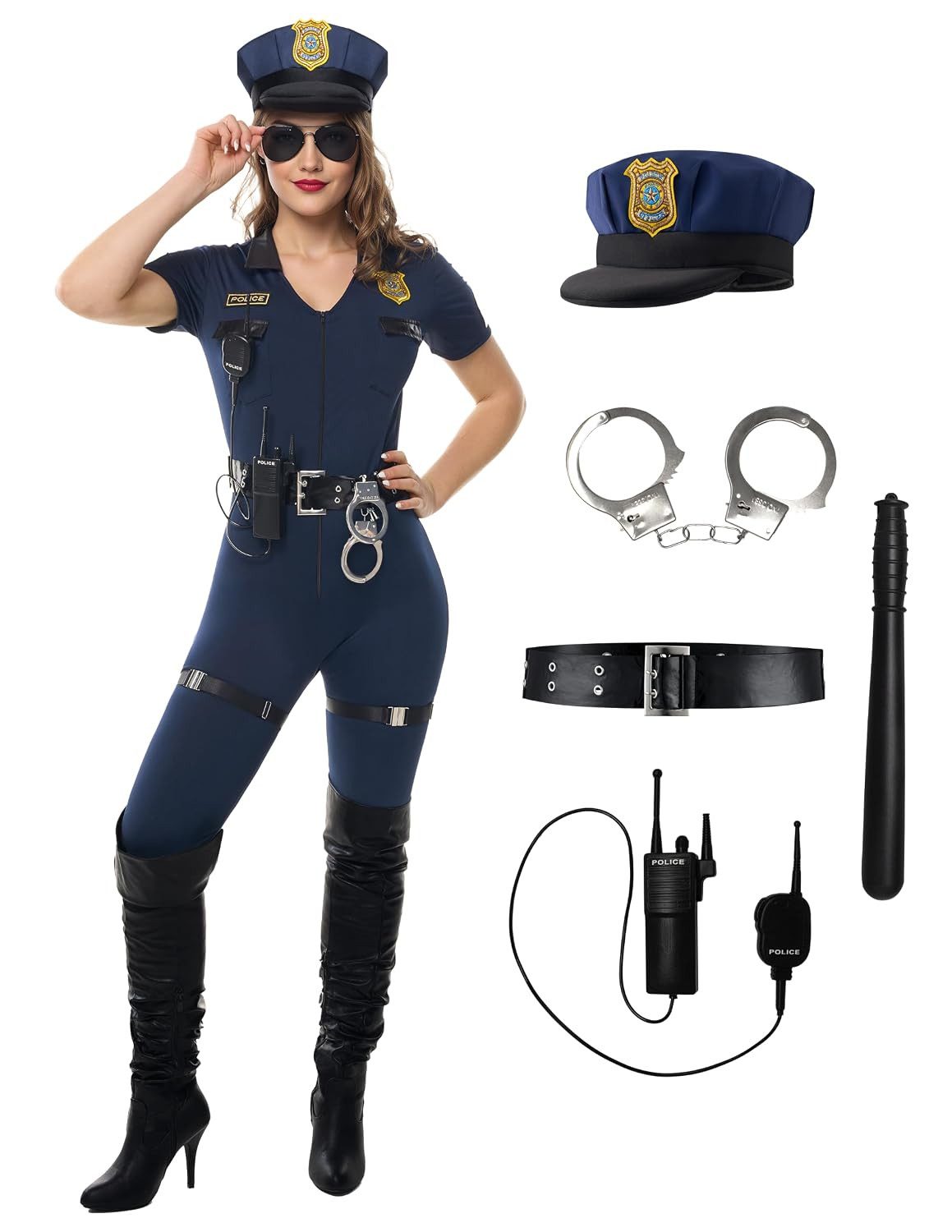 Spooktacular Creations Polizei-Kostüm Spooktacular Creations Erwachsene Frauen Polizei Kostüm für Halloween