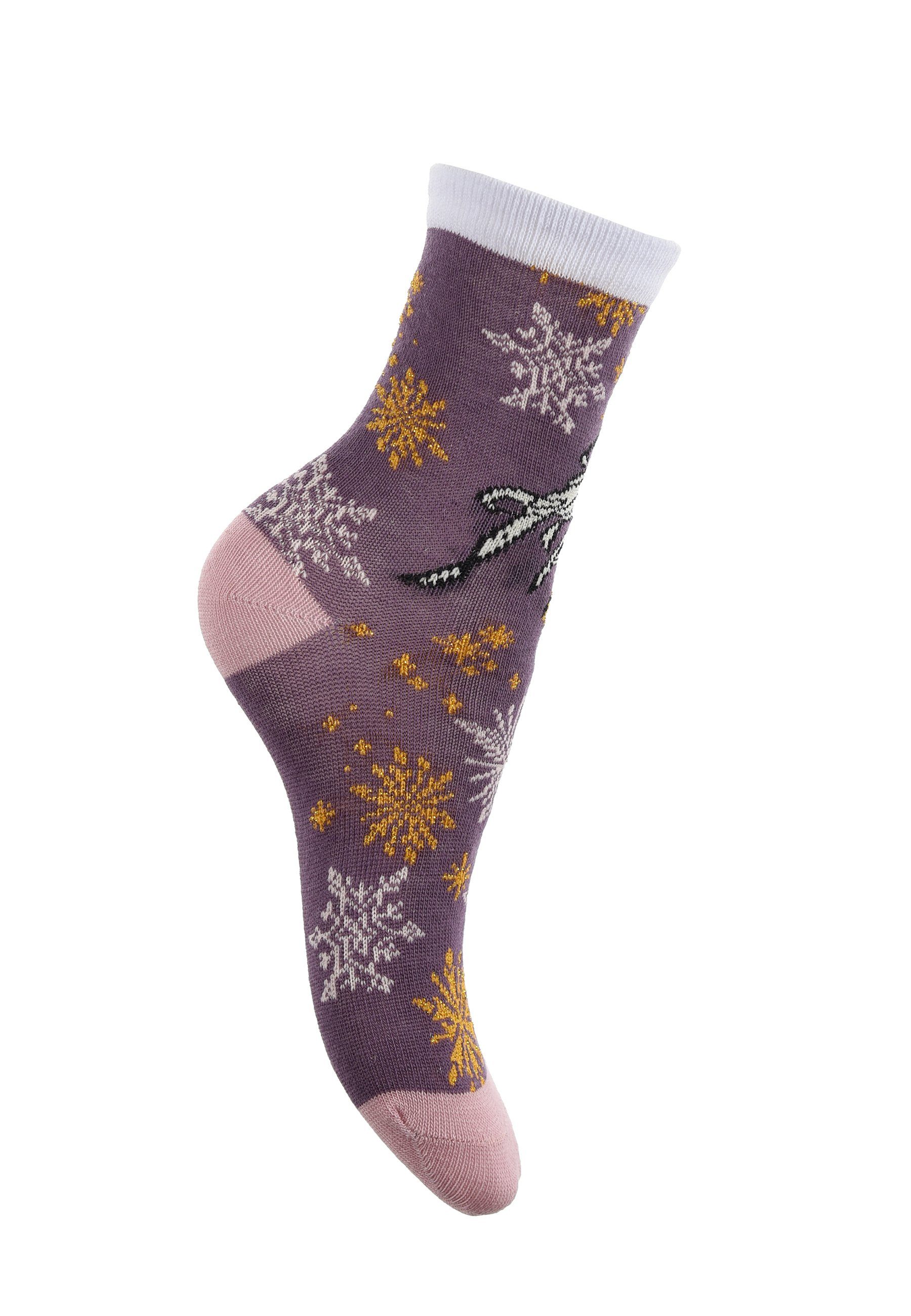 Disney Frozen Socken Anna Socken Elsa Kinder Eiskönigin Mädchen & (6-Paar) Strümpfe