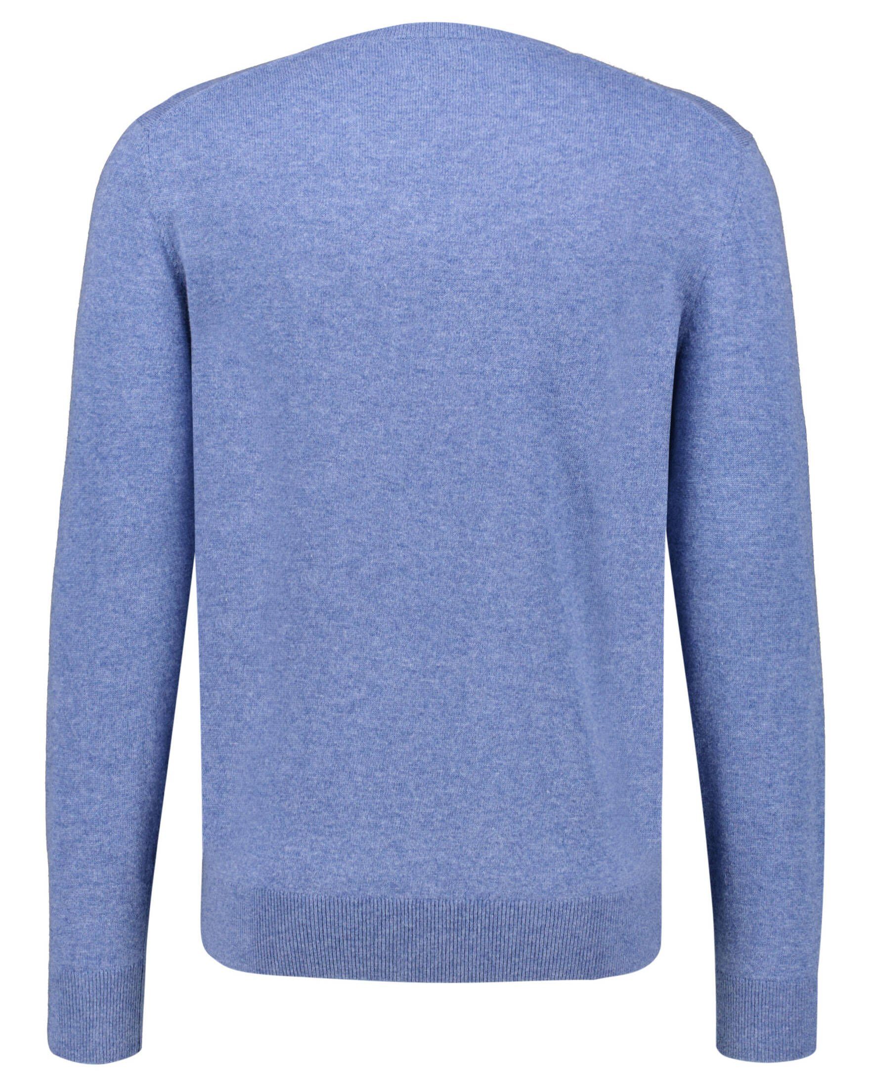 Gant mit (81) Strickpullover EXTRAFINE Strickpullover blue stoned Herren (1-tlg) Schurwolle