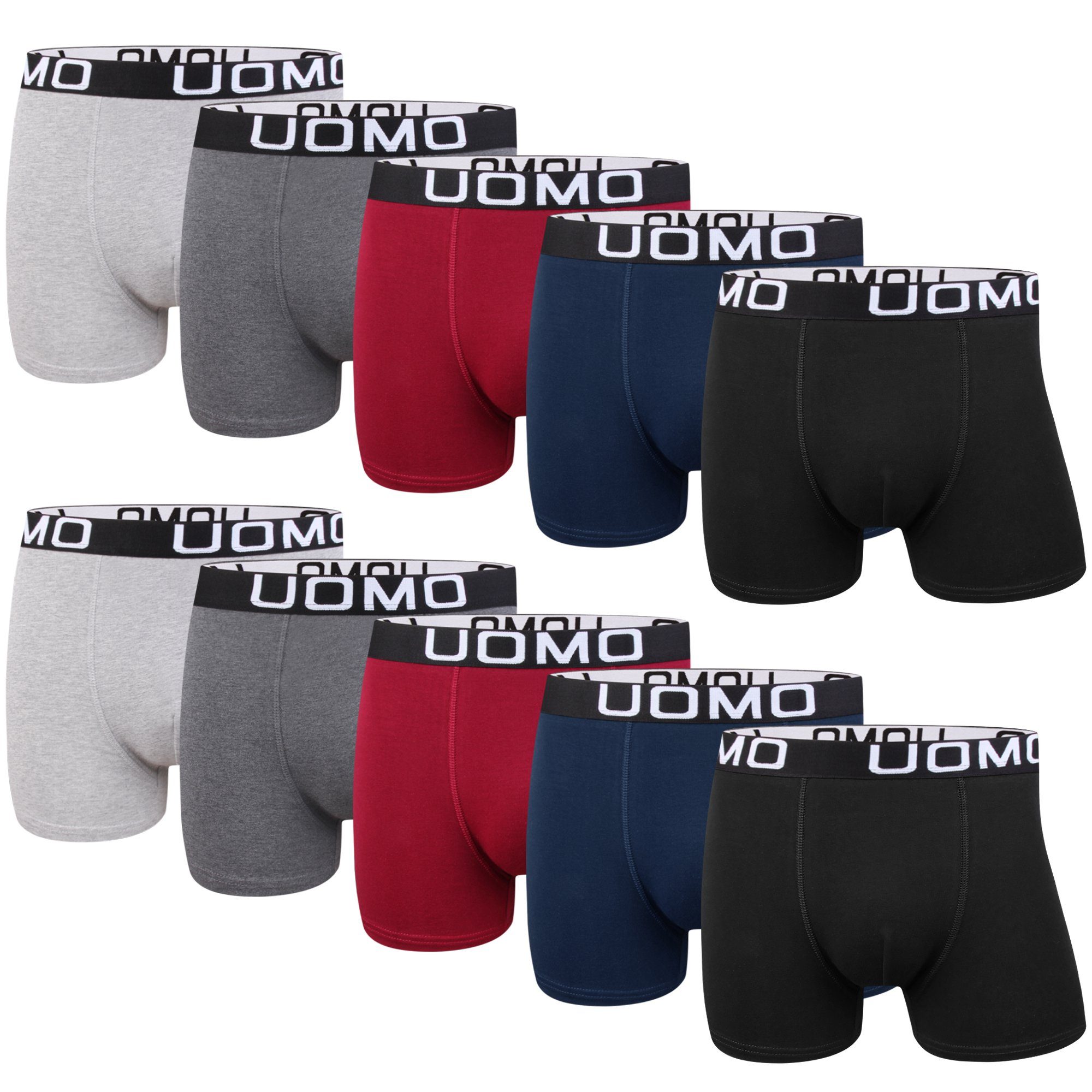 L&K Boxershorts 1116 (10er-Pack) Herren Boxershorts aus Baumwolle verschienden Farben