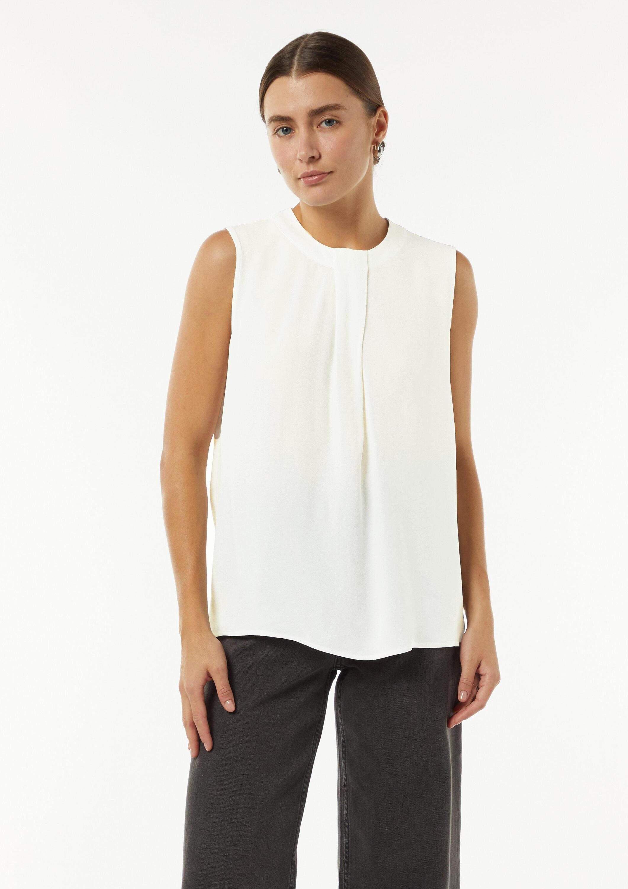 comma Блузкиtop Bluse Crêpe-Top mit Faltendetail