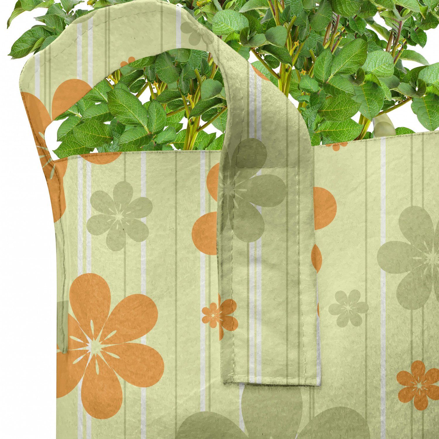 Abakuhaus Pflanzkübel hochleistungsfähig Pflanzen, Griffen Grafik mit Blumen für Blumen Stofftöpfe Retro