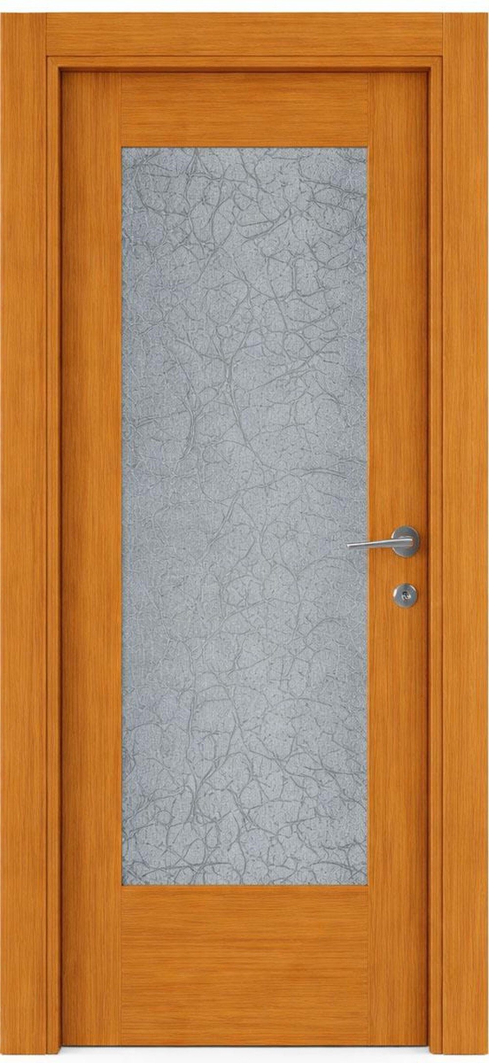 Xlmoebel Zimmertür Braune MDF-Zimmertür mit Milchglasverglasung, Modell ML133, Made in Europa