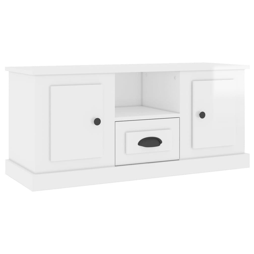 vidaXL TV-Schrank TV-Schrank Hochglanz-Weiß 100x35,5x45 cm günstig online kaufen