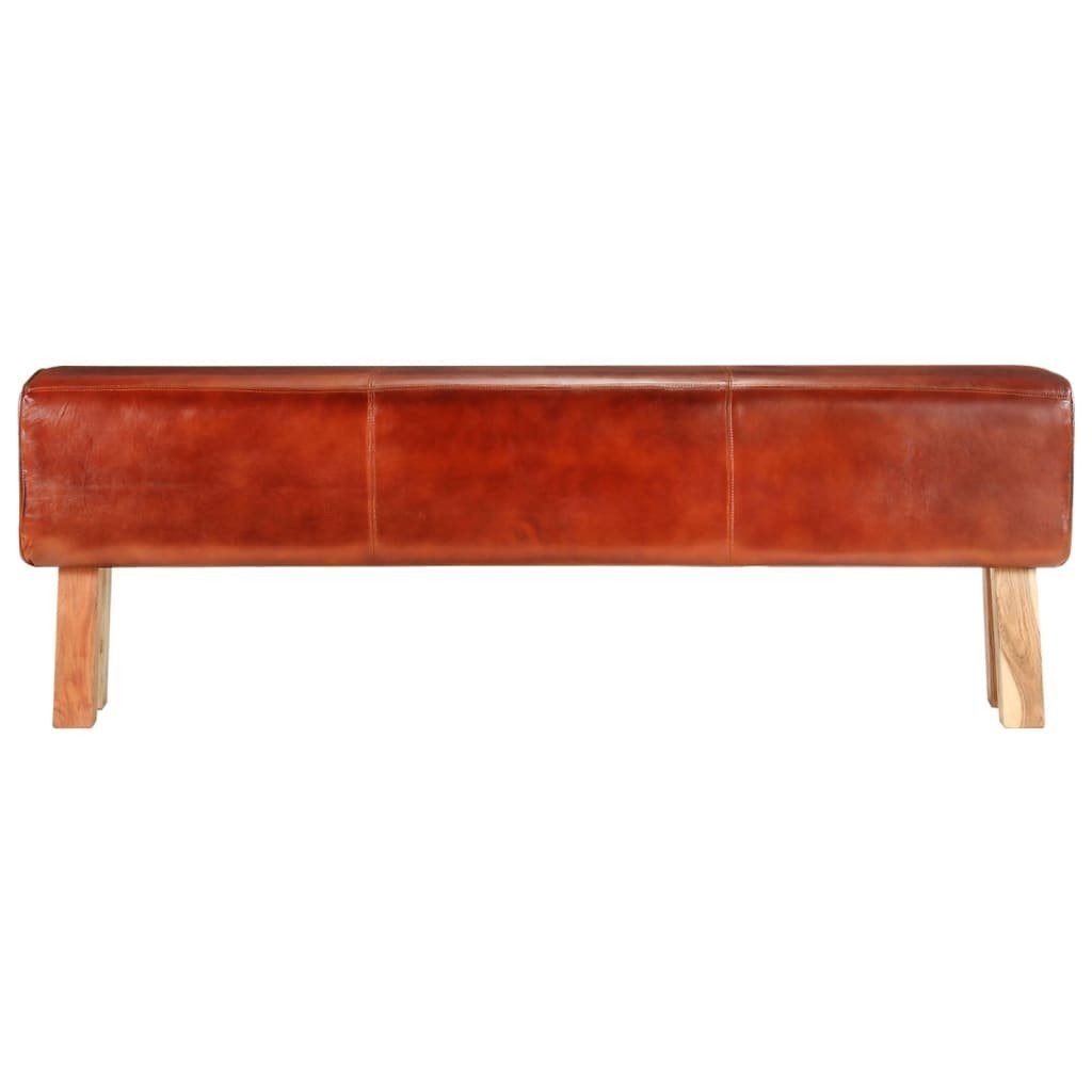 vidaXL Essbank Bank Turnbock-Design 160cm Braun Echtleder Massivholz