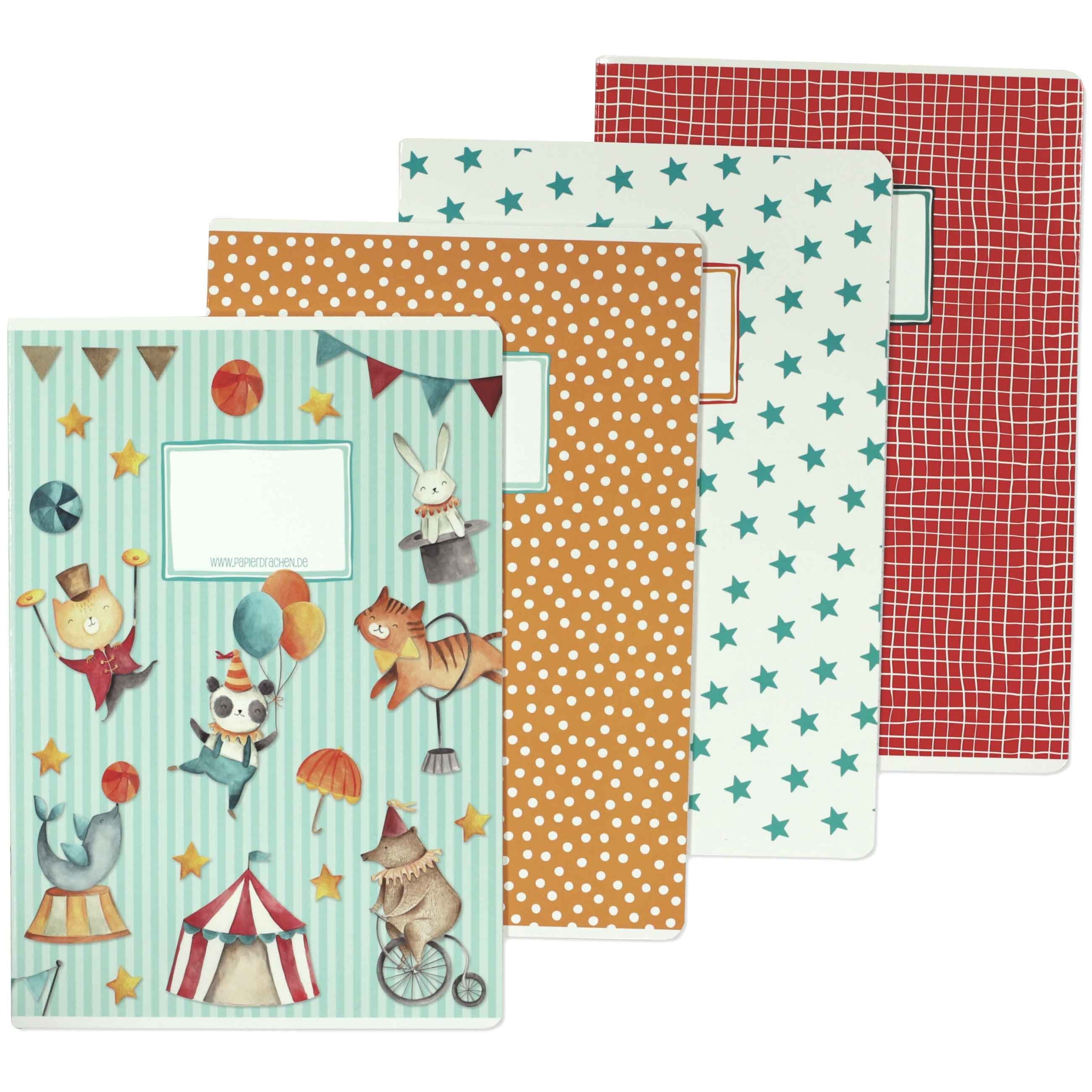 PAPIERDRACHEN Schulheft Schulhefte Set - DIN A4