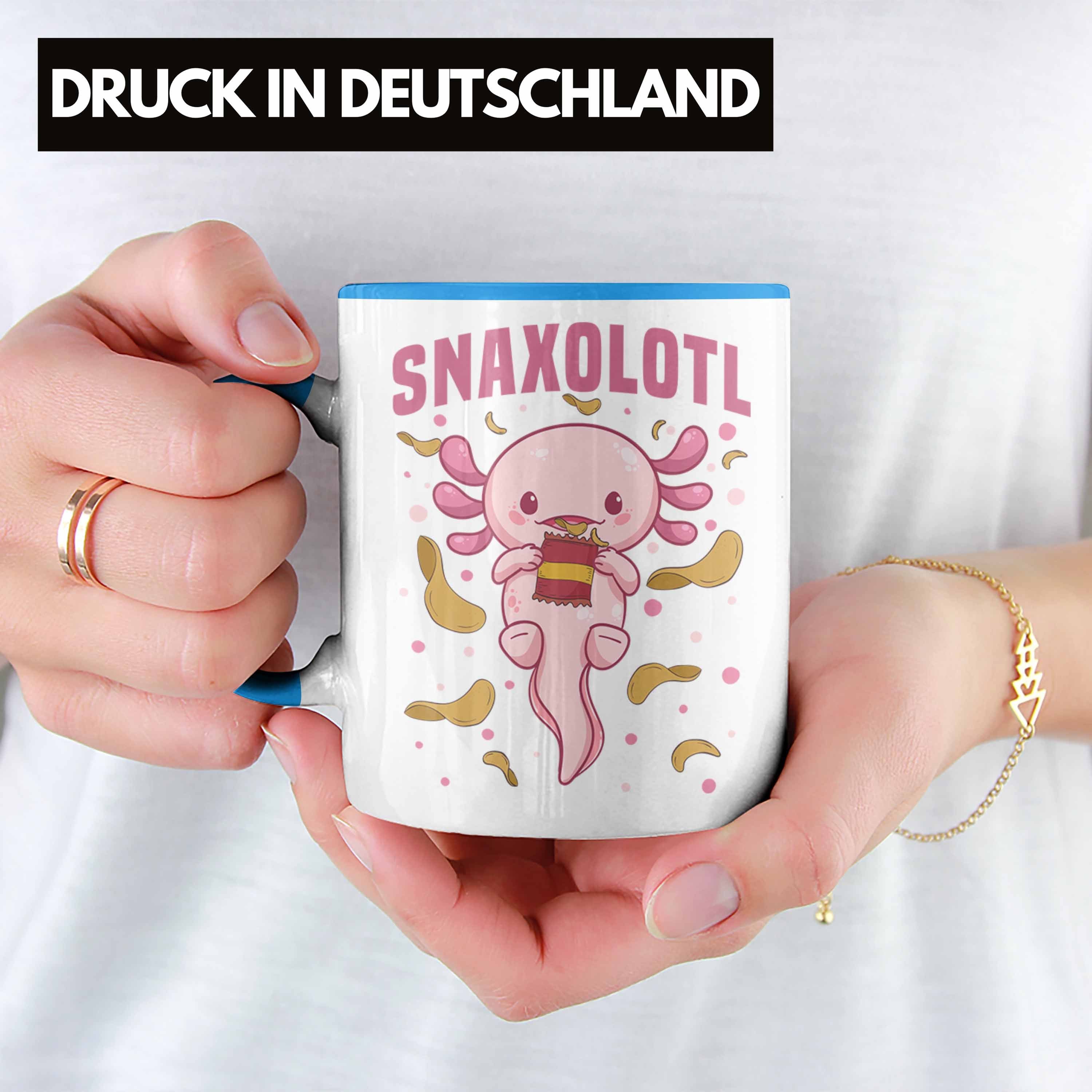 Geschenk Tasse Tasse - Schwanzlurch-Liebhaber für Snaxolotl Axolotl Trendation Trendation Blau