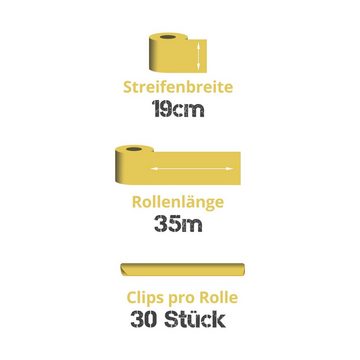 TRISENS Sichtschutzstreifen, Sichtschutzzaun inkl. 30 Befestigungsclips Zaunfolie robust 35m x 19cm